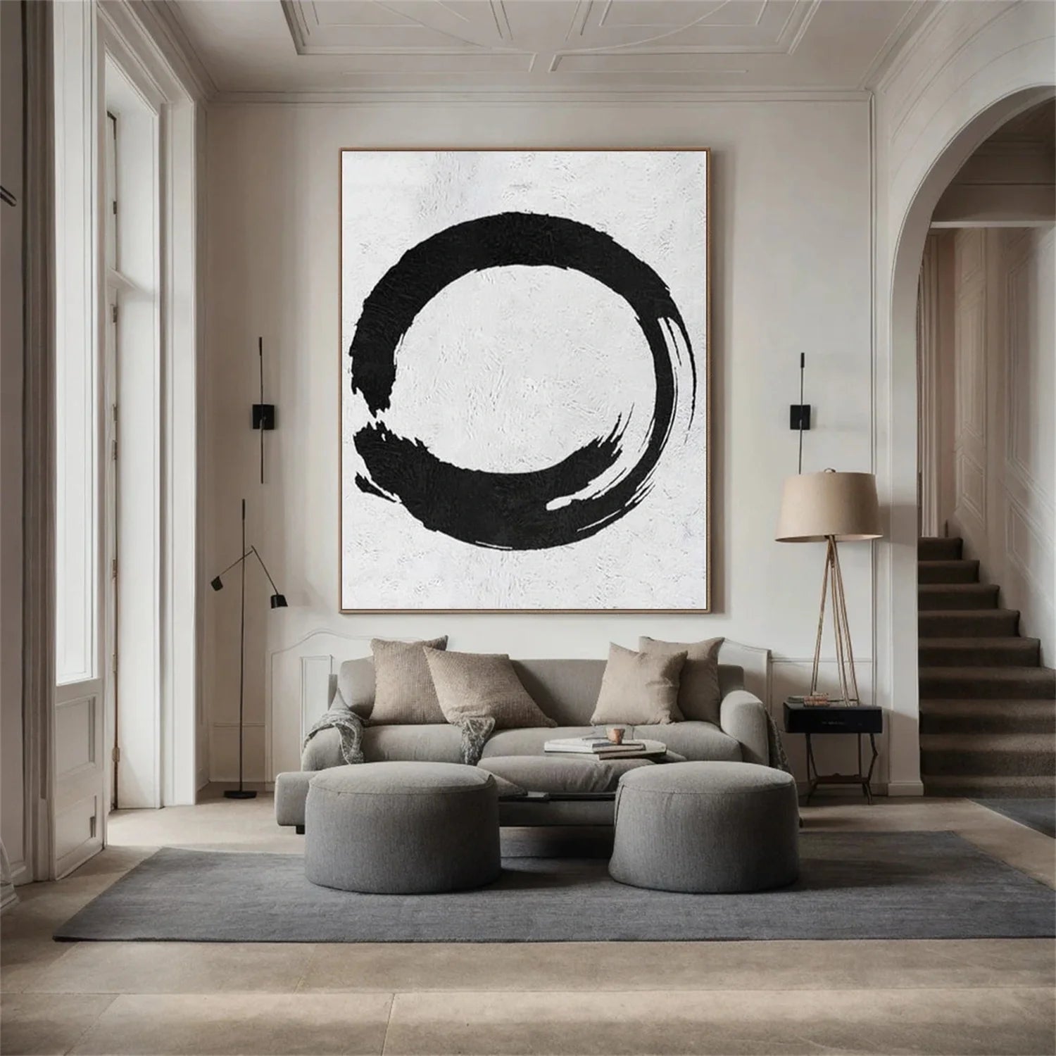 Black and White Minimalist Canvas Art #MZ113