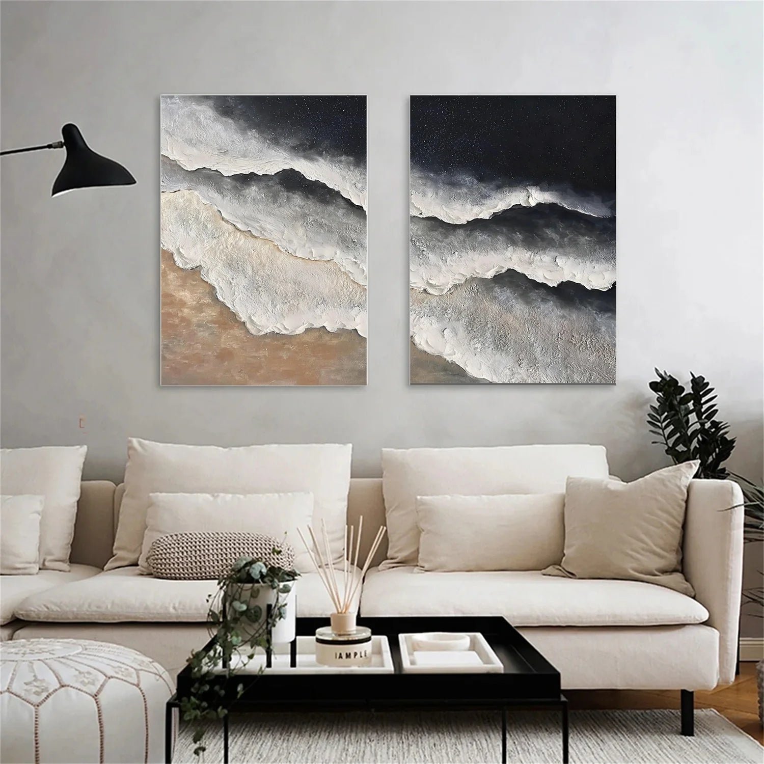 Sea & Sky Abstract Textured Wall Art Set of 2 #MS277
