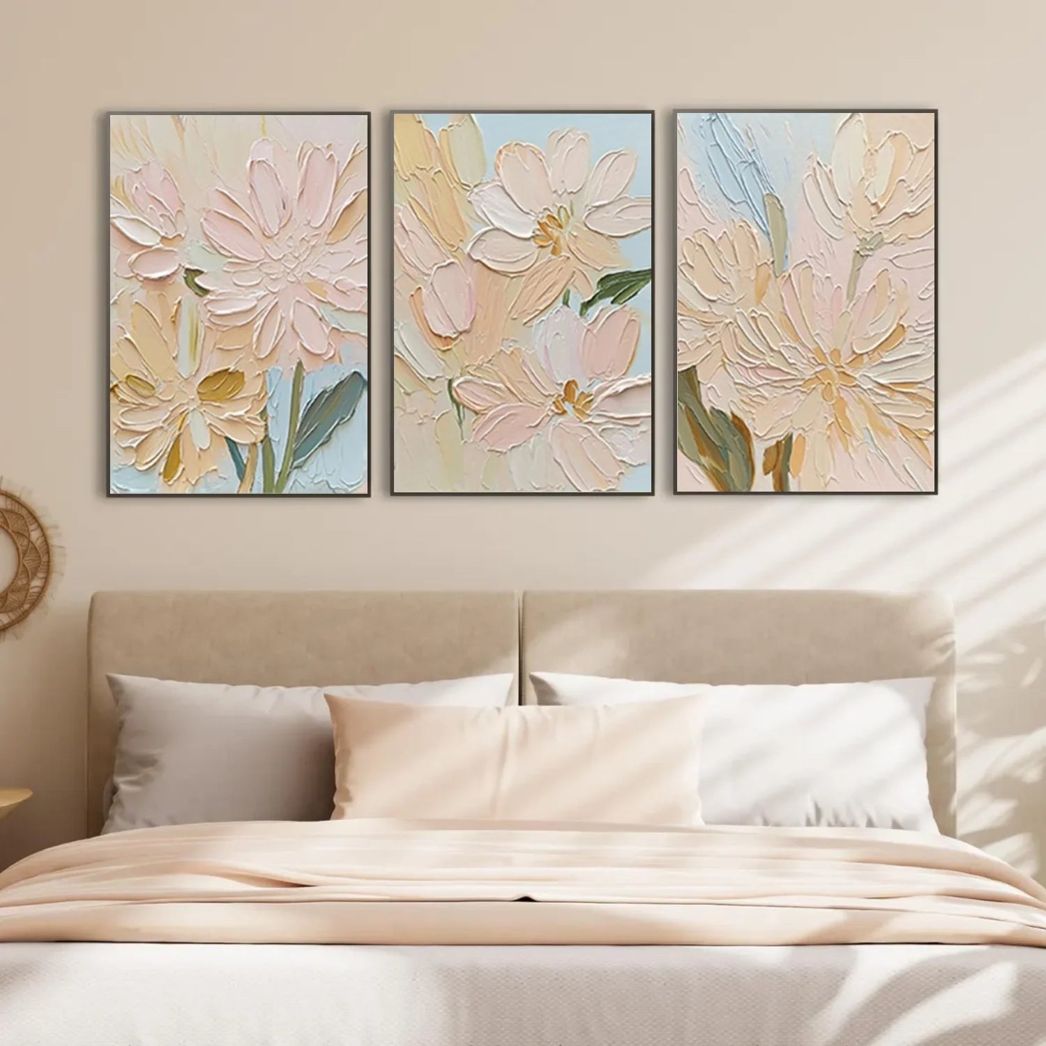 Flower & Tree Abstract Textured Wall Art Set of 3 #ML234