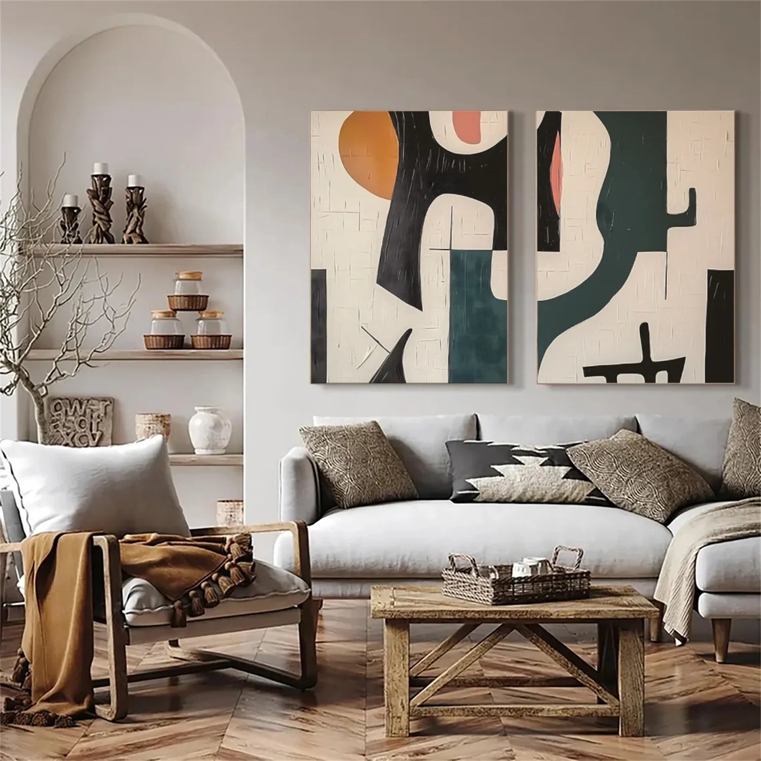 Abstract Canvas Art Set of 2 #WS732