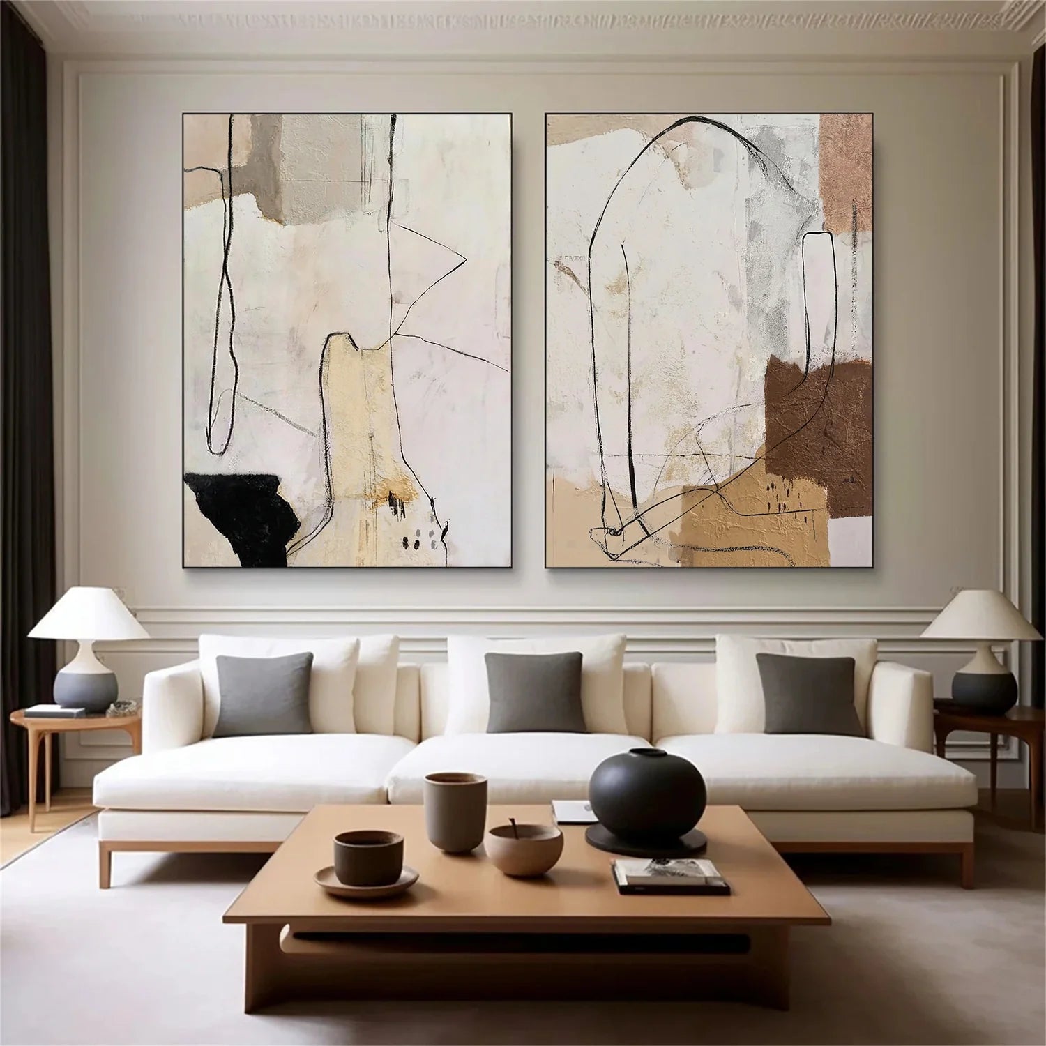 Abstract Canvas Art Set of 2 #WS1069