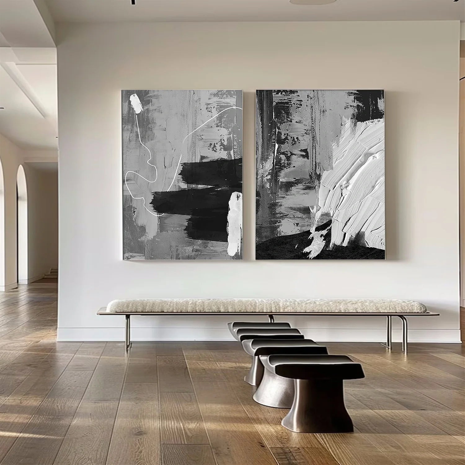Minimalist Textured Canvas Art Set of 2 #MM296