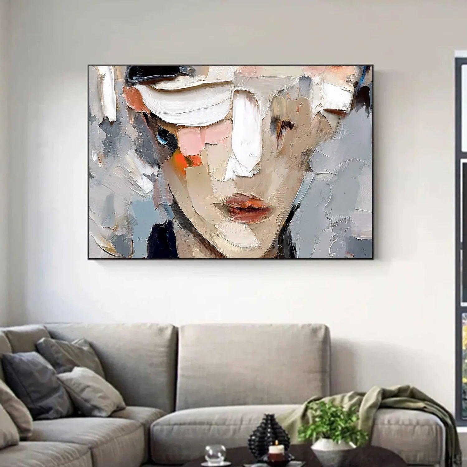 Abstract Portrait Textured Wall Art #AP122