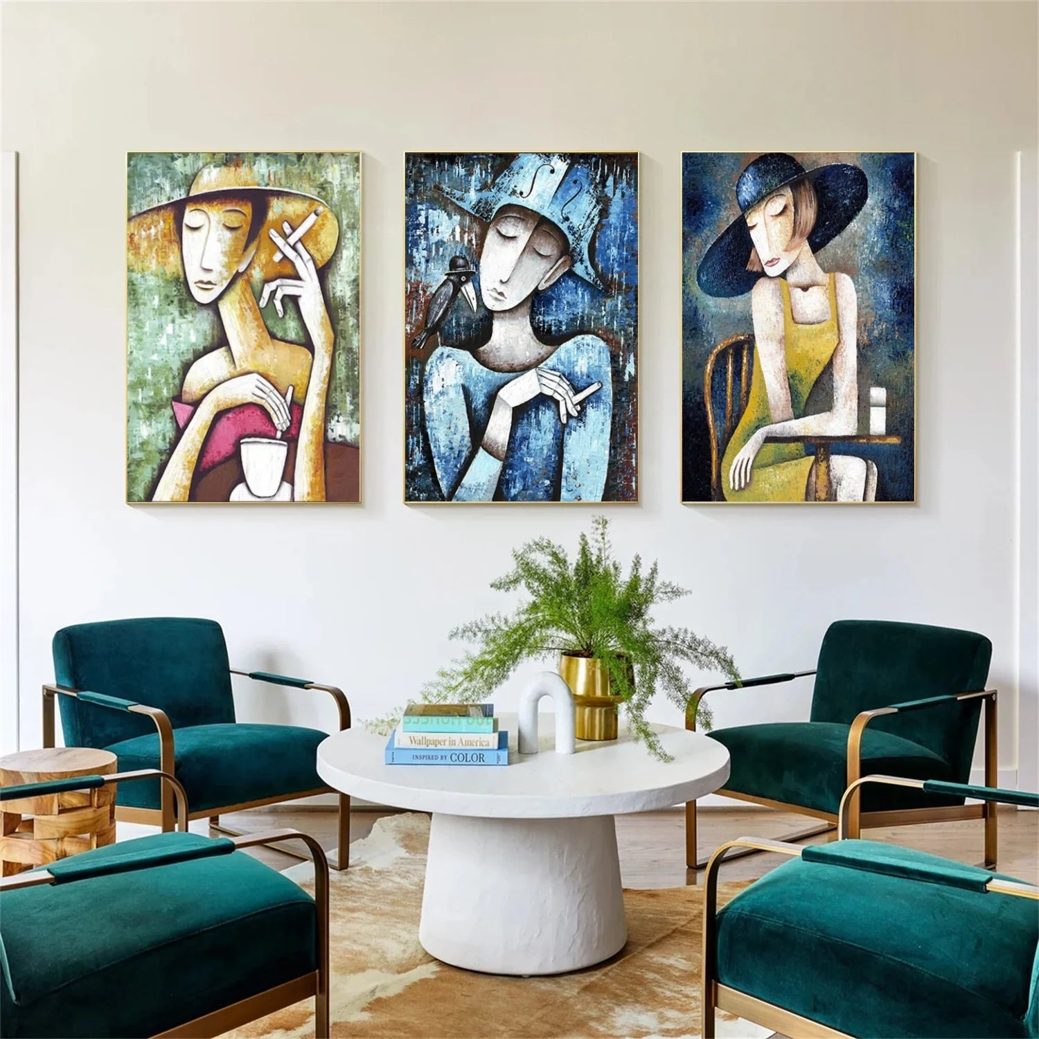 Abstract Portrait Wall Art Set of 3 #AP086