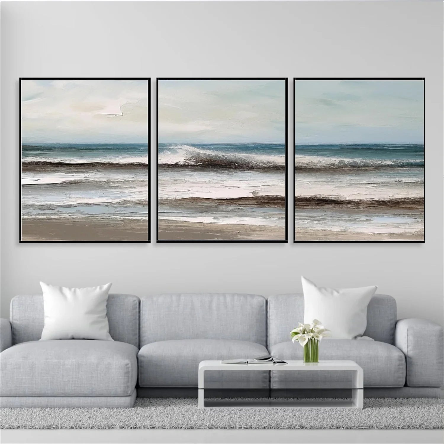 Sea & Sky Textured Art Set of 3 #MS109