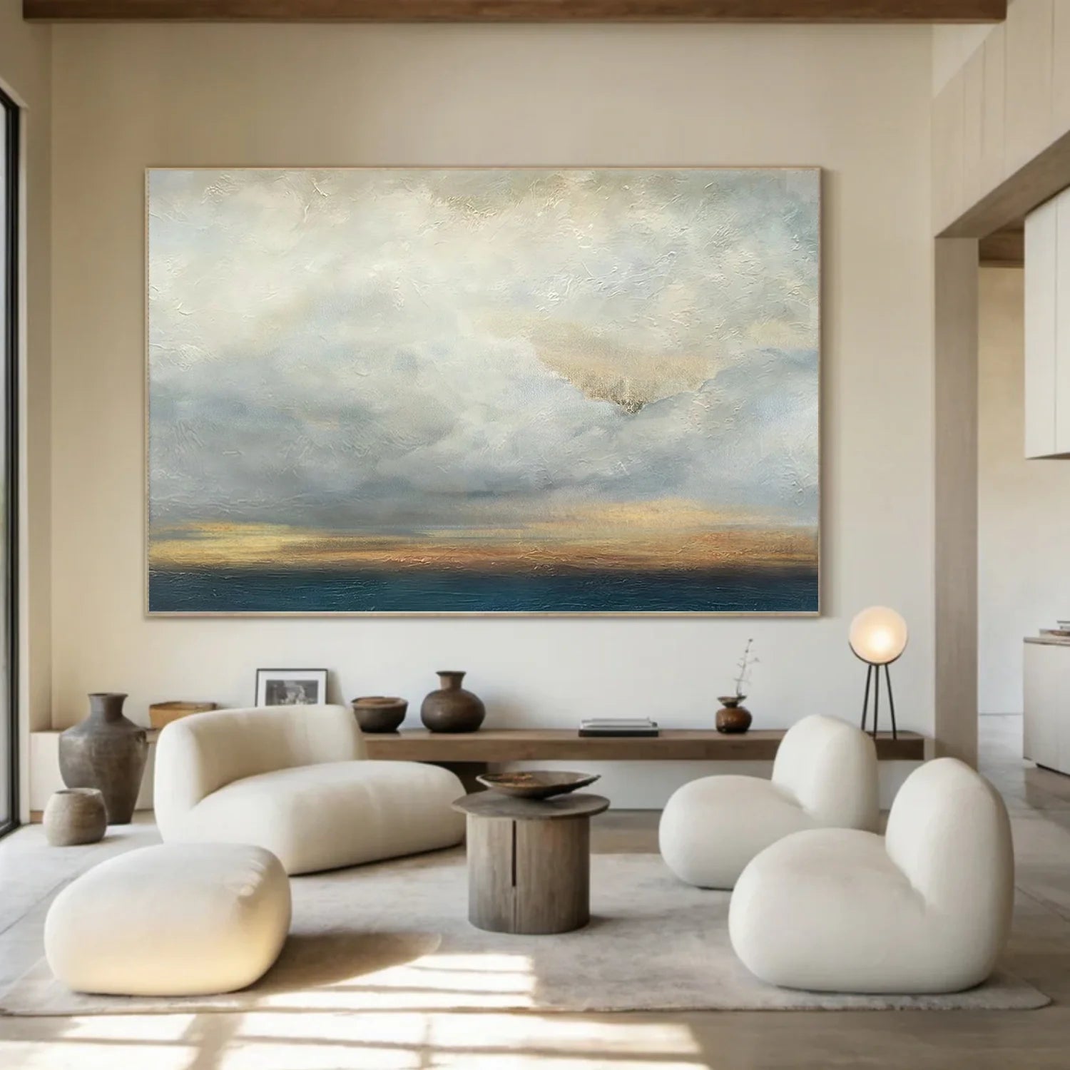 Blue and Gold Abstract Canvas Art #WS900