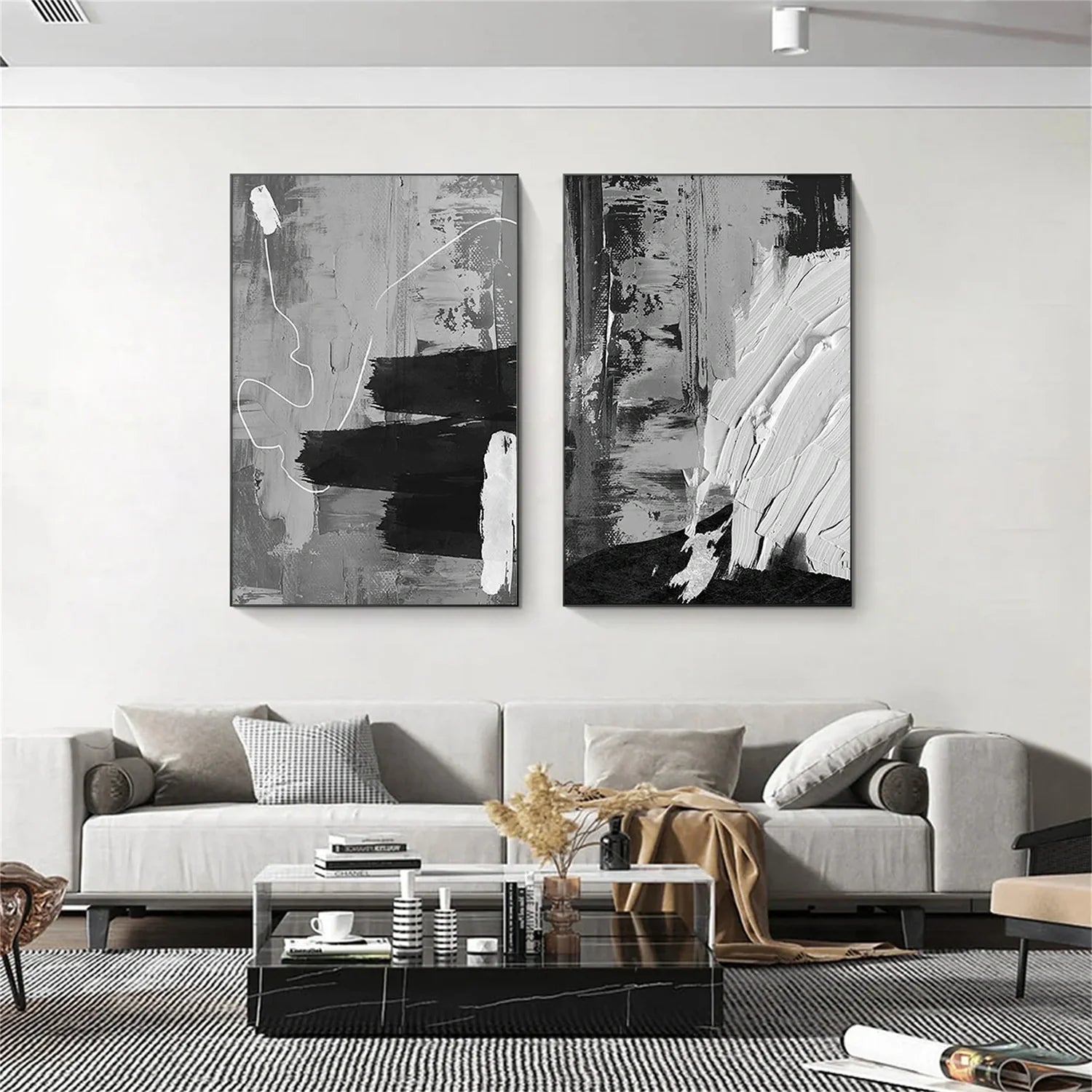 Minimalist Textured Canvas Art Set of 2 #MM296