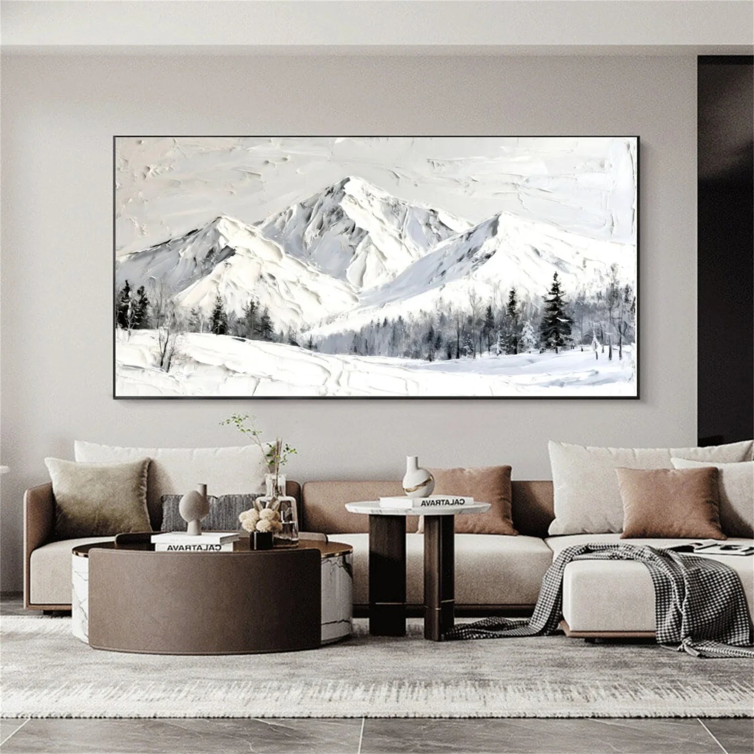 Abstract Mountain Textured Canvas Art #MM281