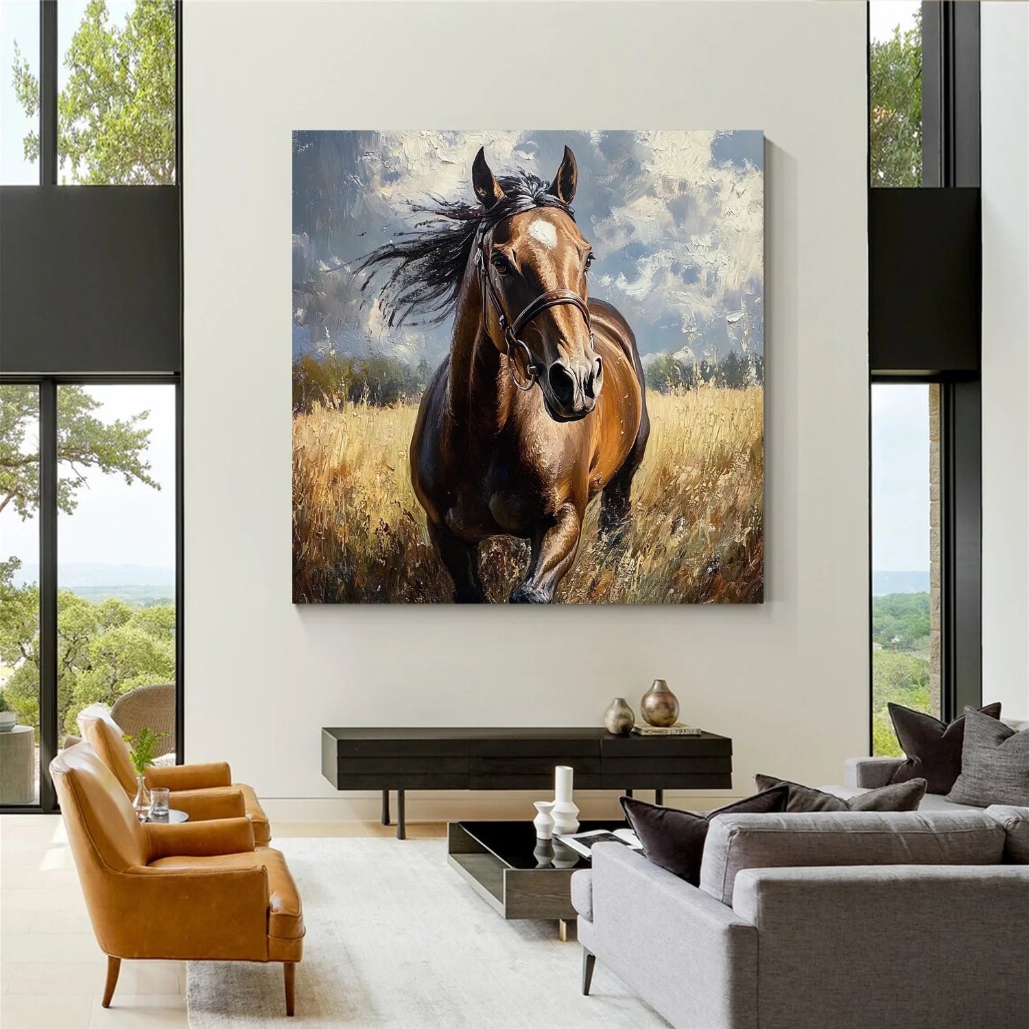 Abstract Animal Horse Wall Art #AL104