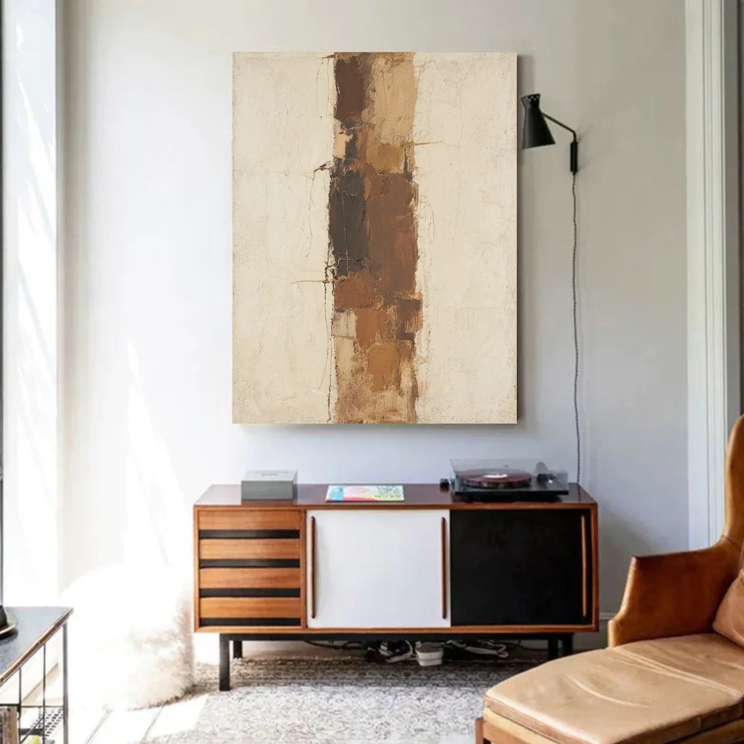 Beige and Brown Abstract Canvas Art #WS761