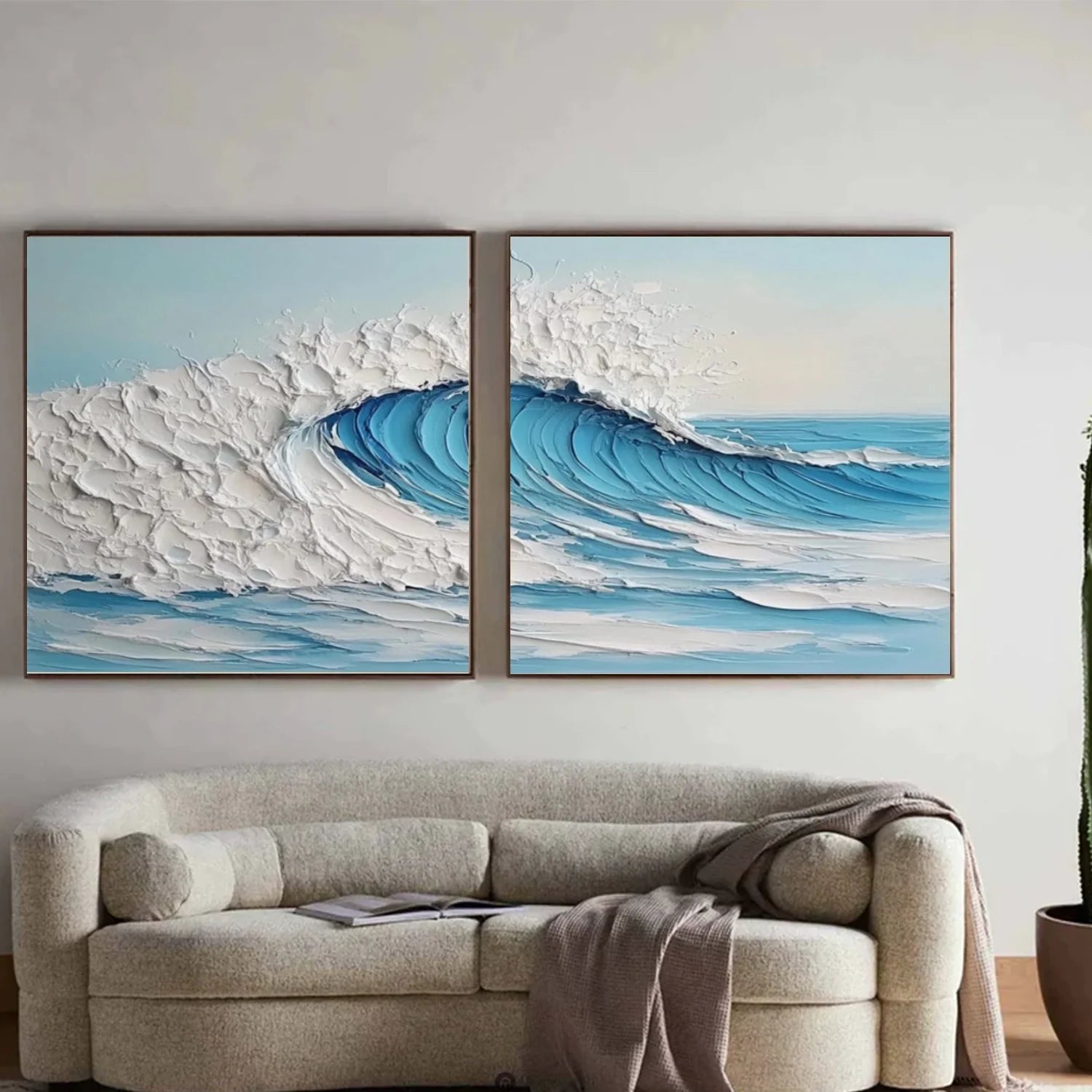 Sea & Sky Abstract Textured Wall Art Set of 2 #MS241