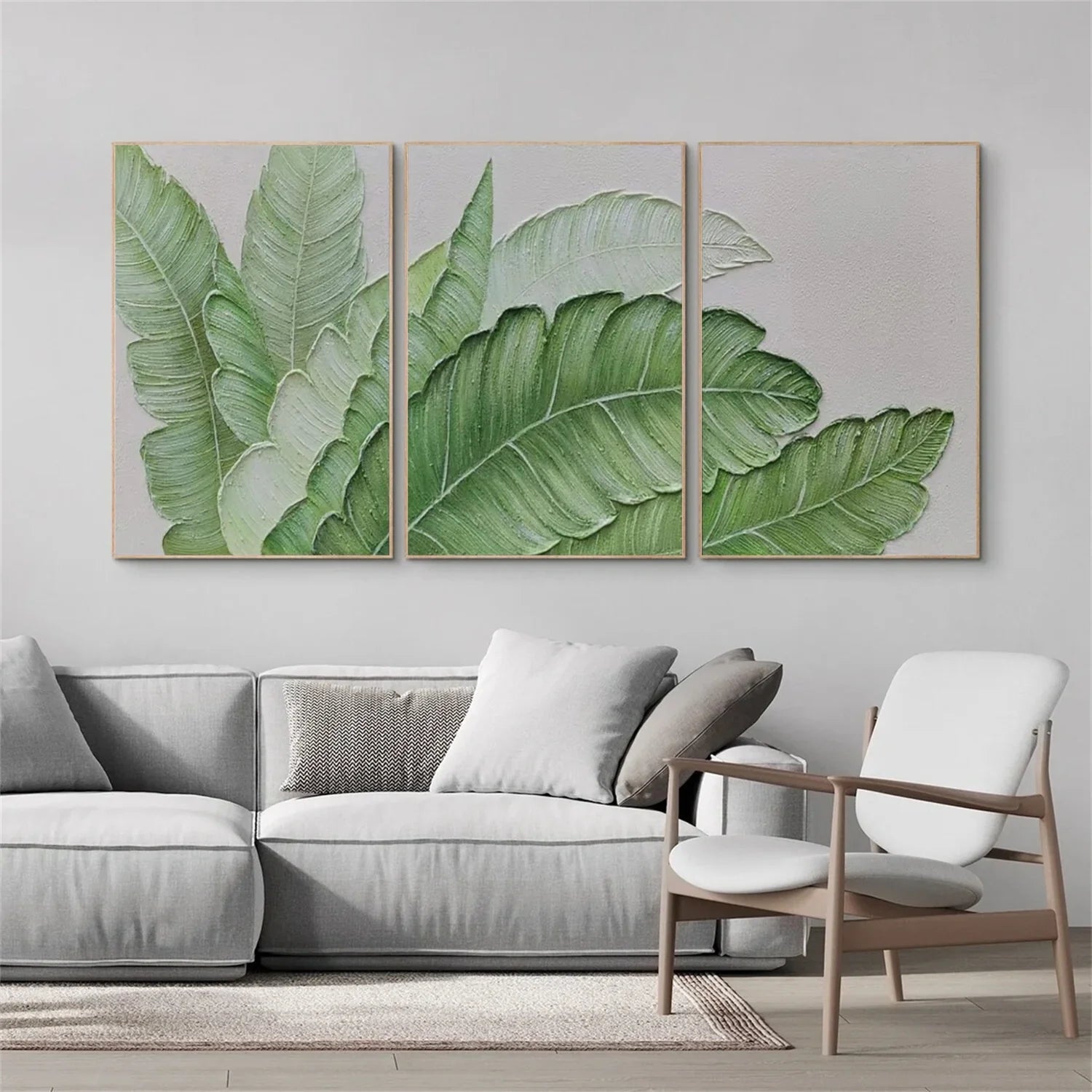 Flower & Tree Abstract Textured Wall Art Set of 3 #ML152