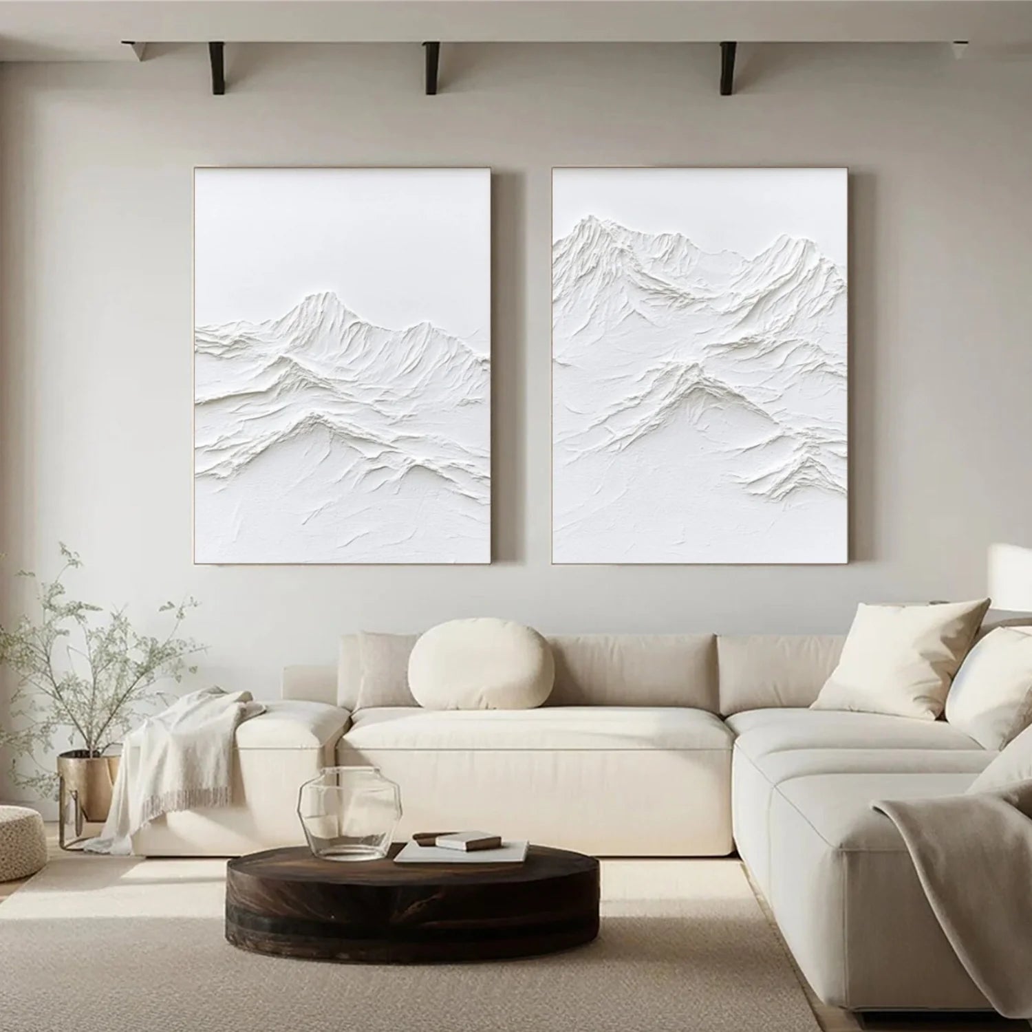 Minimalist Mountain Textured Canvas Art Set of 2 #MM348