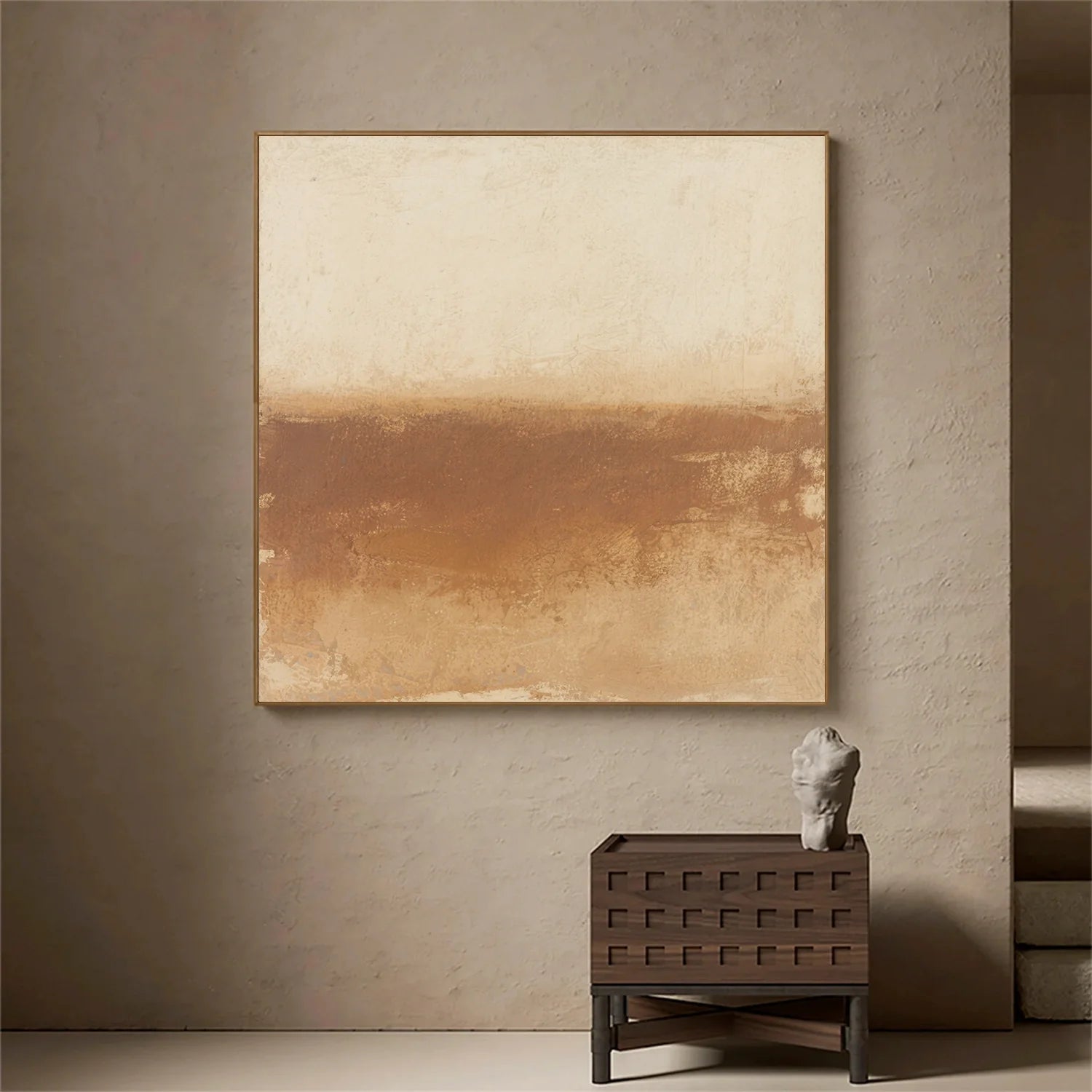 Beige and Brown Abstract Canvas Art #WS763