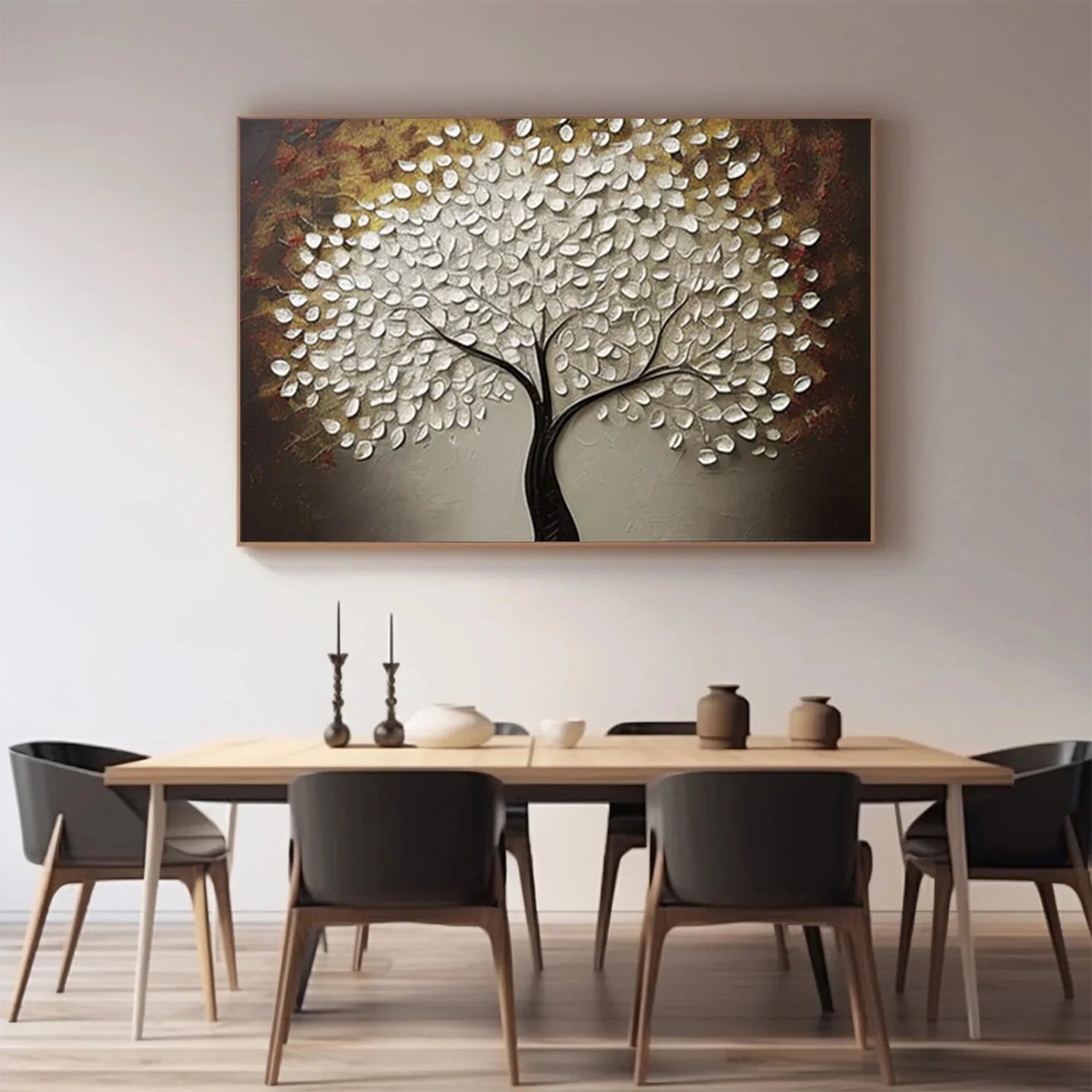 Flower & Tree Abstract Textured Wall Art #ML145