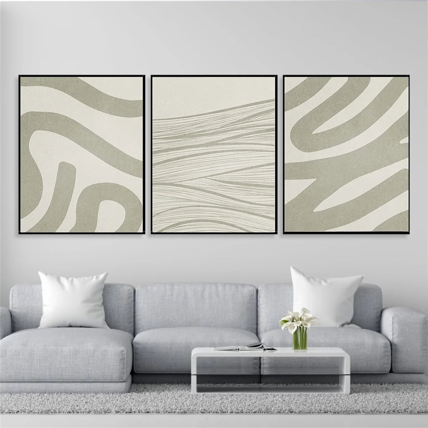 WABI SABI Abstract Tranquility Set of 3 #WS546