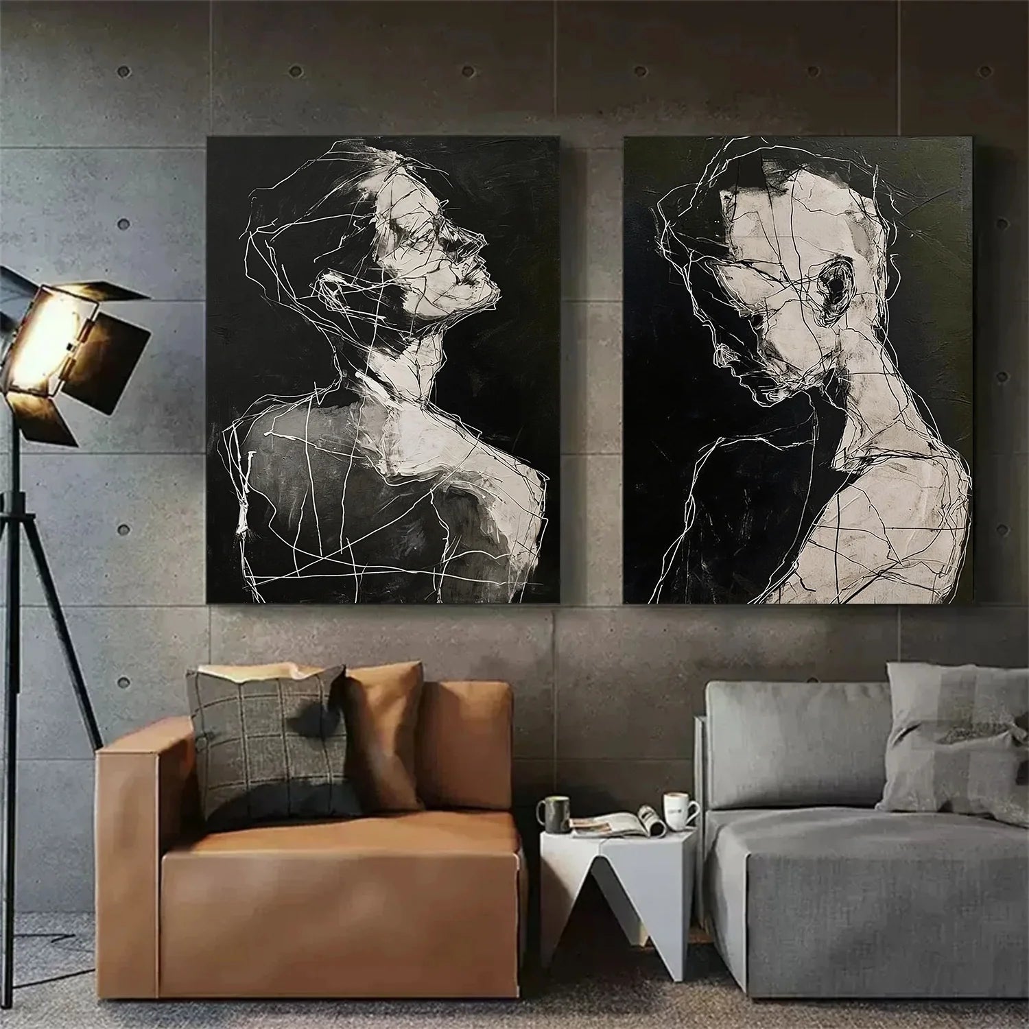 Abstract Portrait Wall Art Set of 2 #AP110