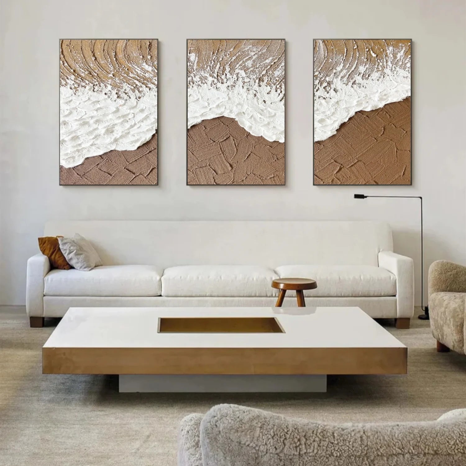 Sea & Sky Abstract Textured Wall Art Set of 3 #MS240