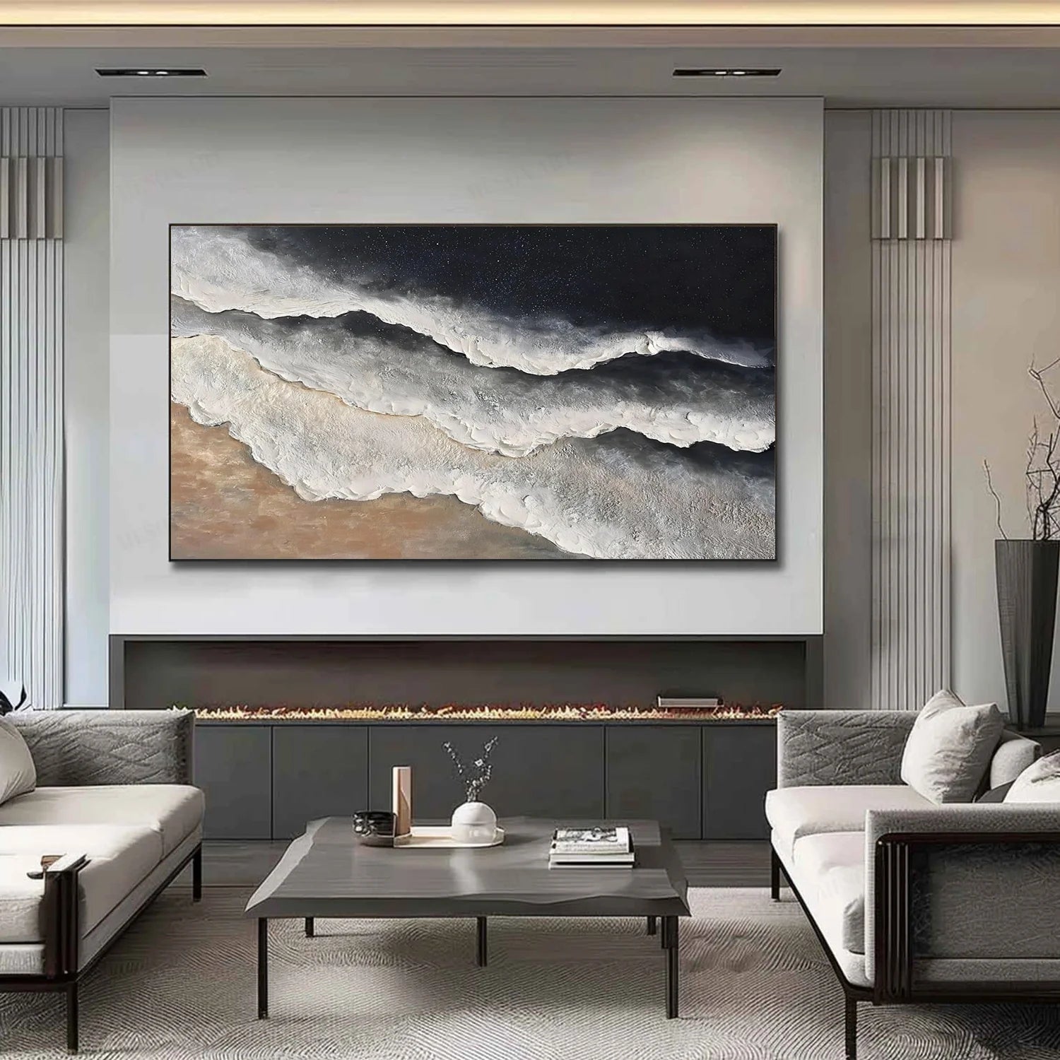 Sea & Sky Abstract Textured Wall Art #MS271
