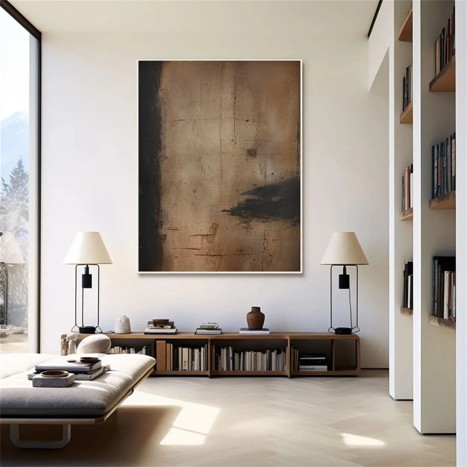 Beige and Brown Abstract Tranquility #WS515