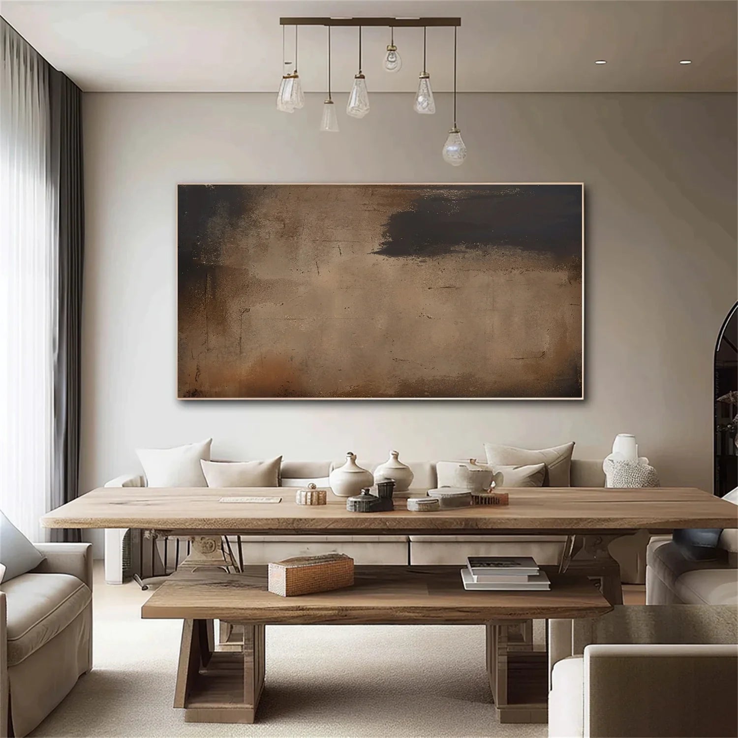 Beige and Brown Abstract Tranquility #WS523