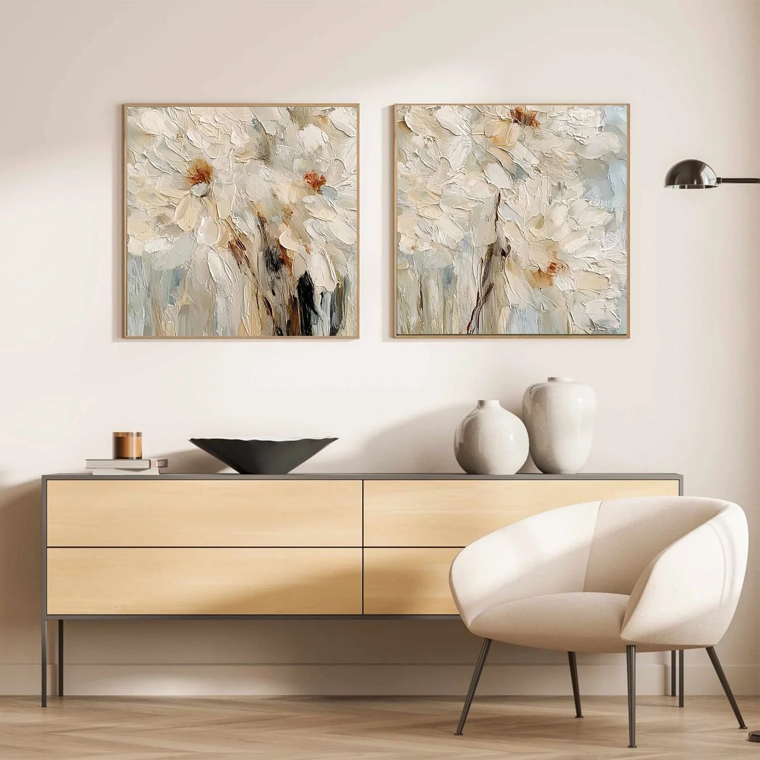 Flower & Tree Abstract Textured Wall Art Set of 2 #ML241
