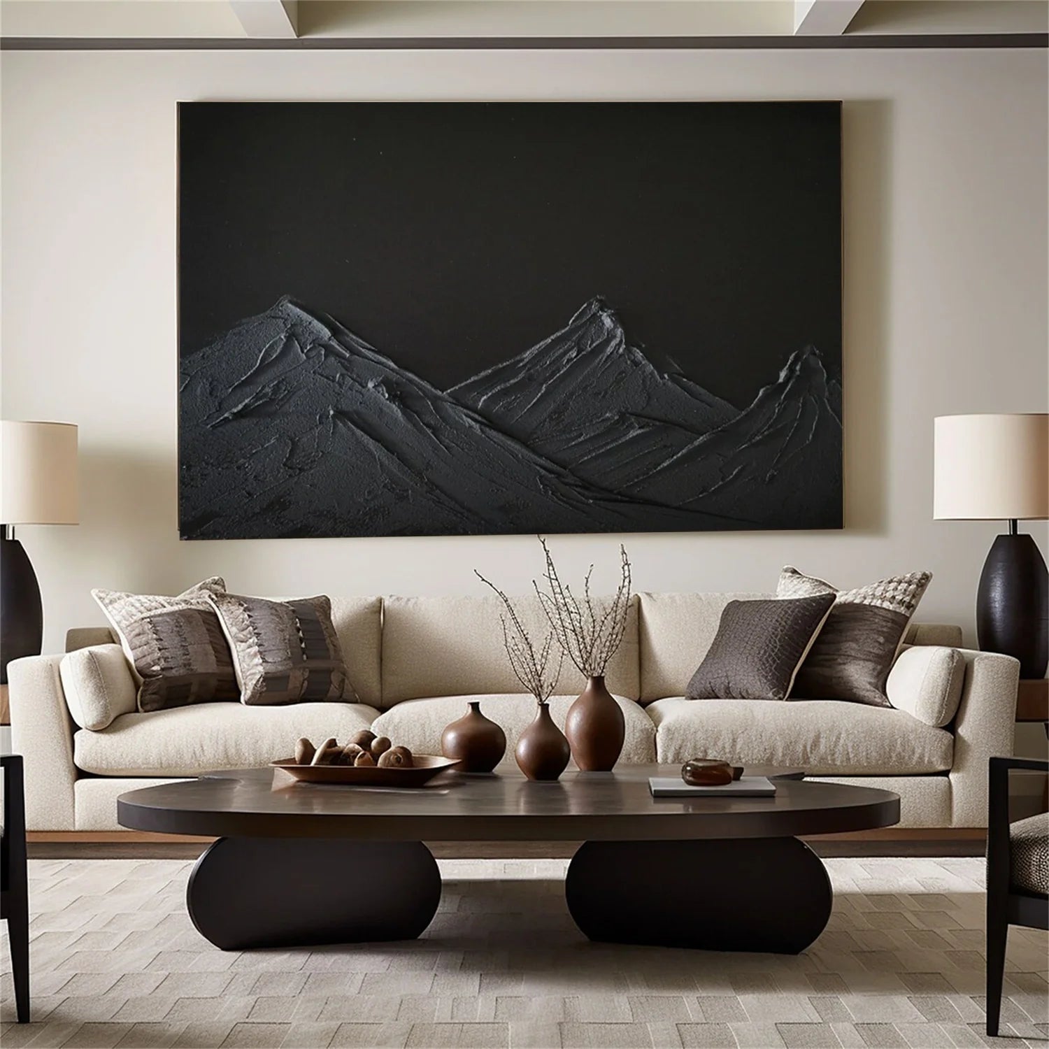 Minimalist Mountain Textured Canvas Art #MM360