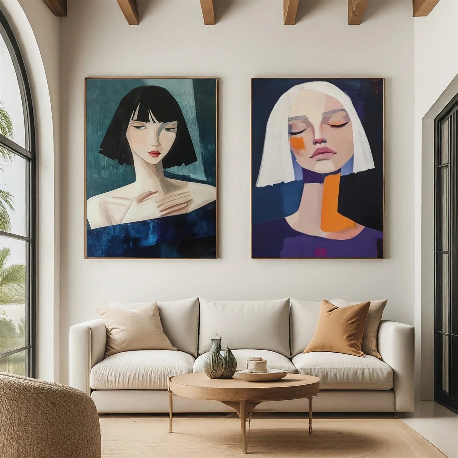 Abstract Portrait Wall Art Set of 2 #AP084