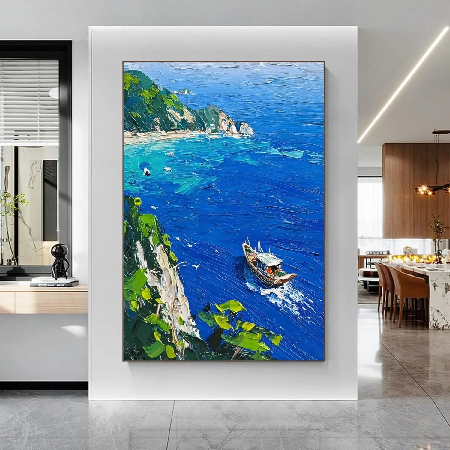 Sea & Sky Abstract Textured Wall Art #MS160