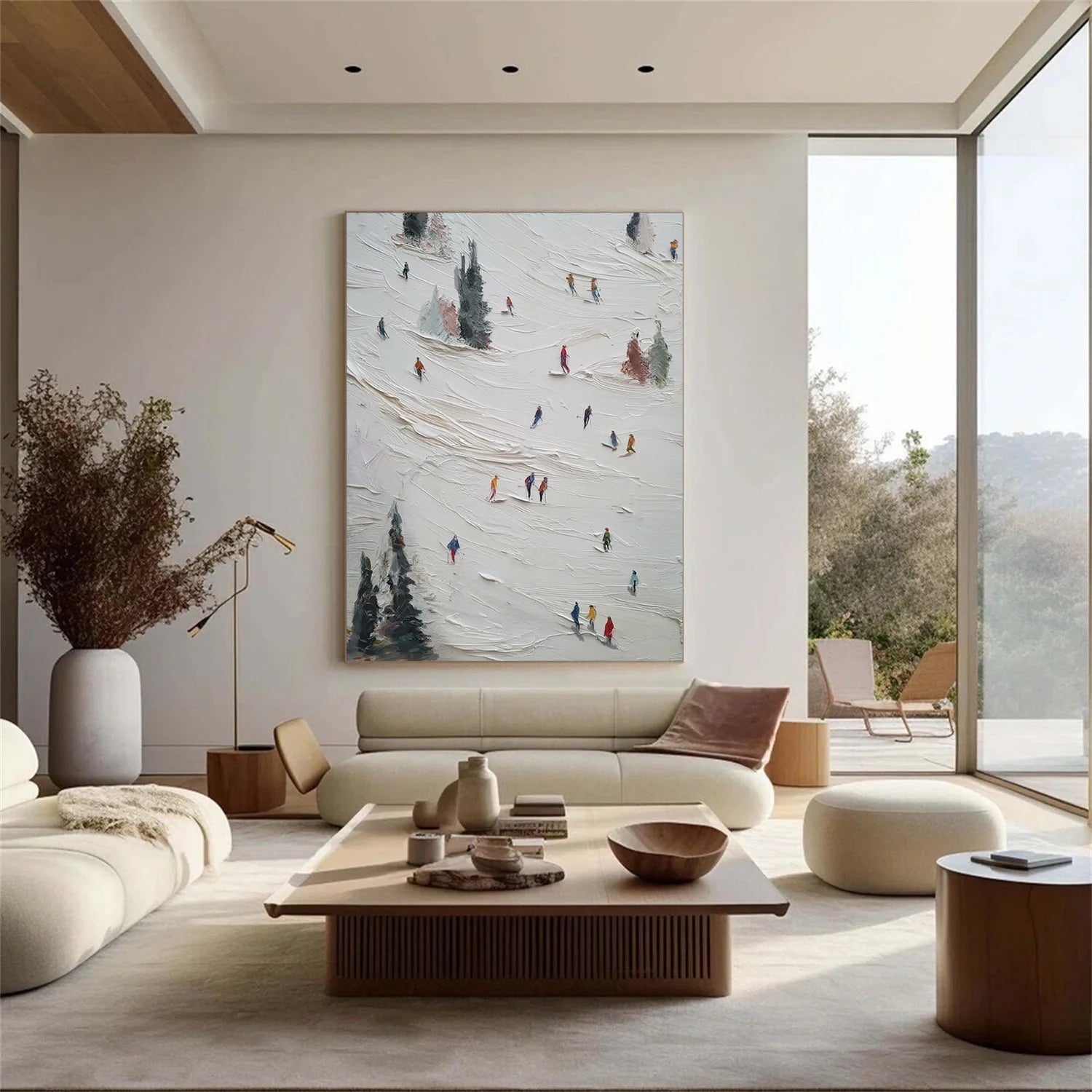 Skiing Sport Textured Wall Art #SA064