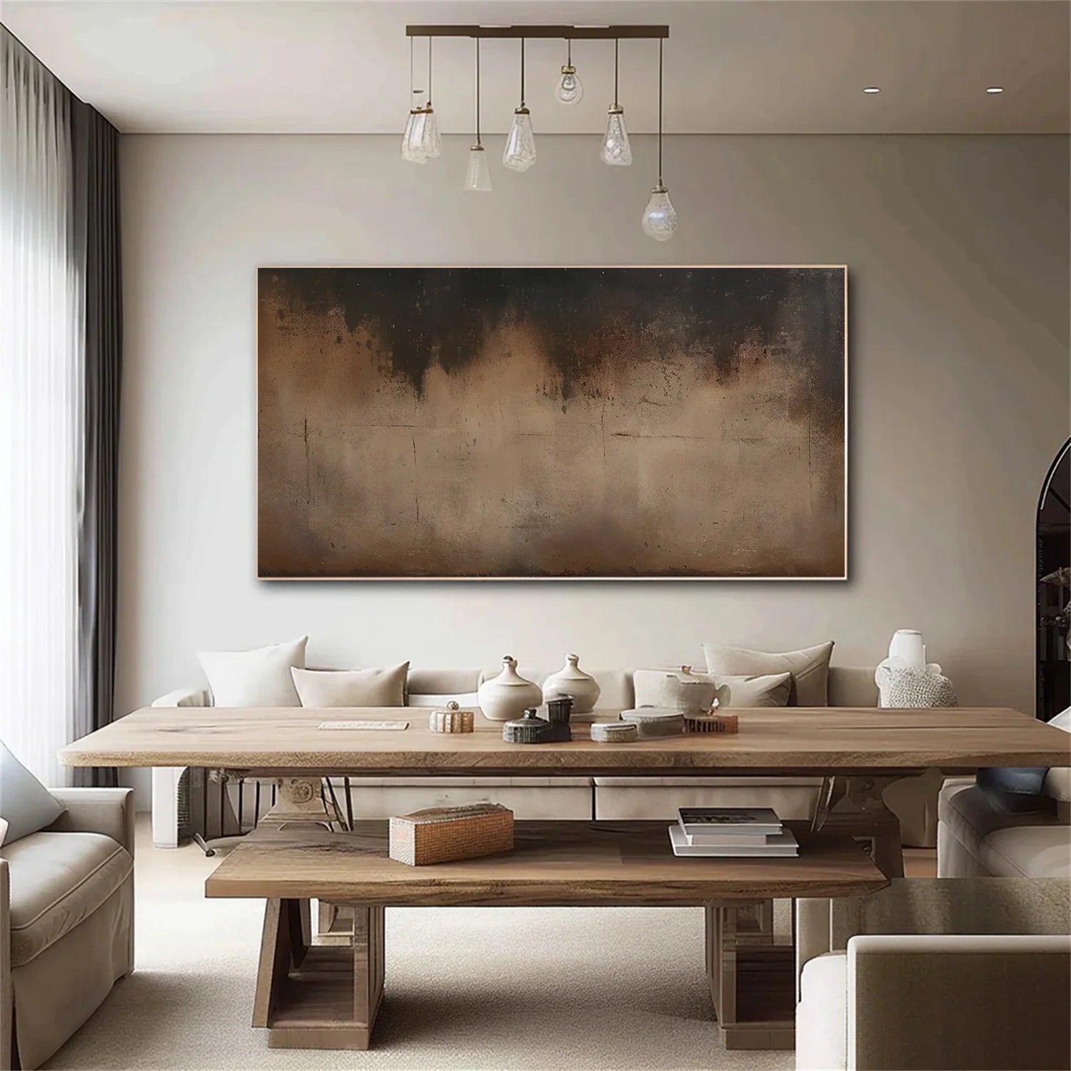 Beige and Brown Abstract Tranquility #WS522