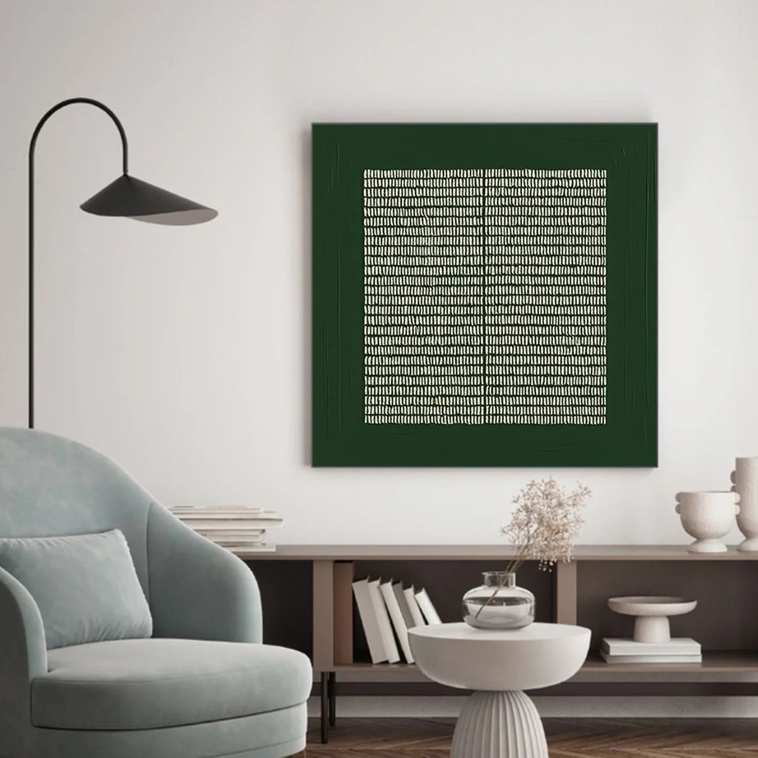 Green Minimalist Textured Canvas Art #GT050