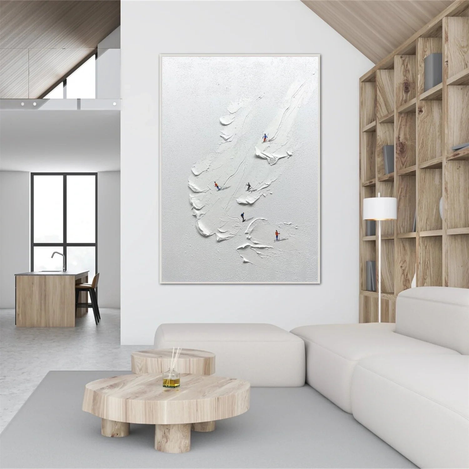 Skiing Sport Textured Wall Art #SA057