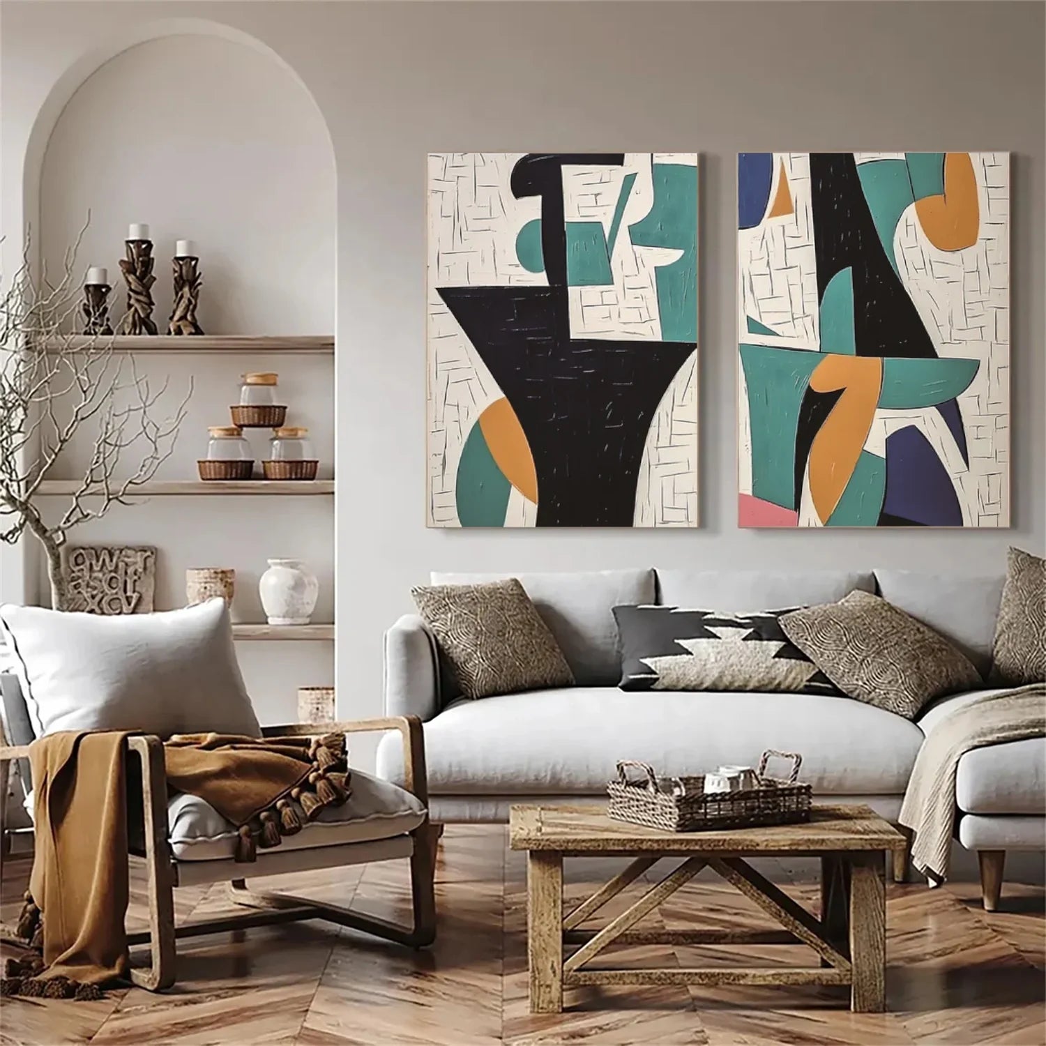 Abstract Canvas Art Set of 2 #WS730