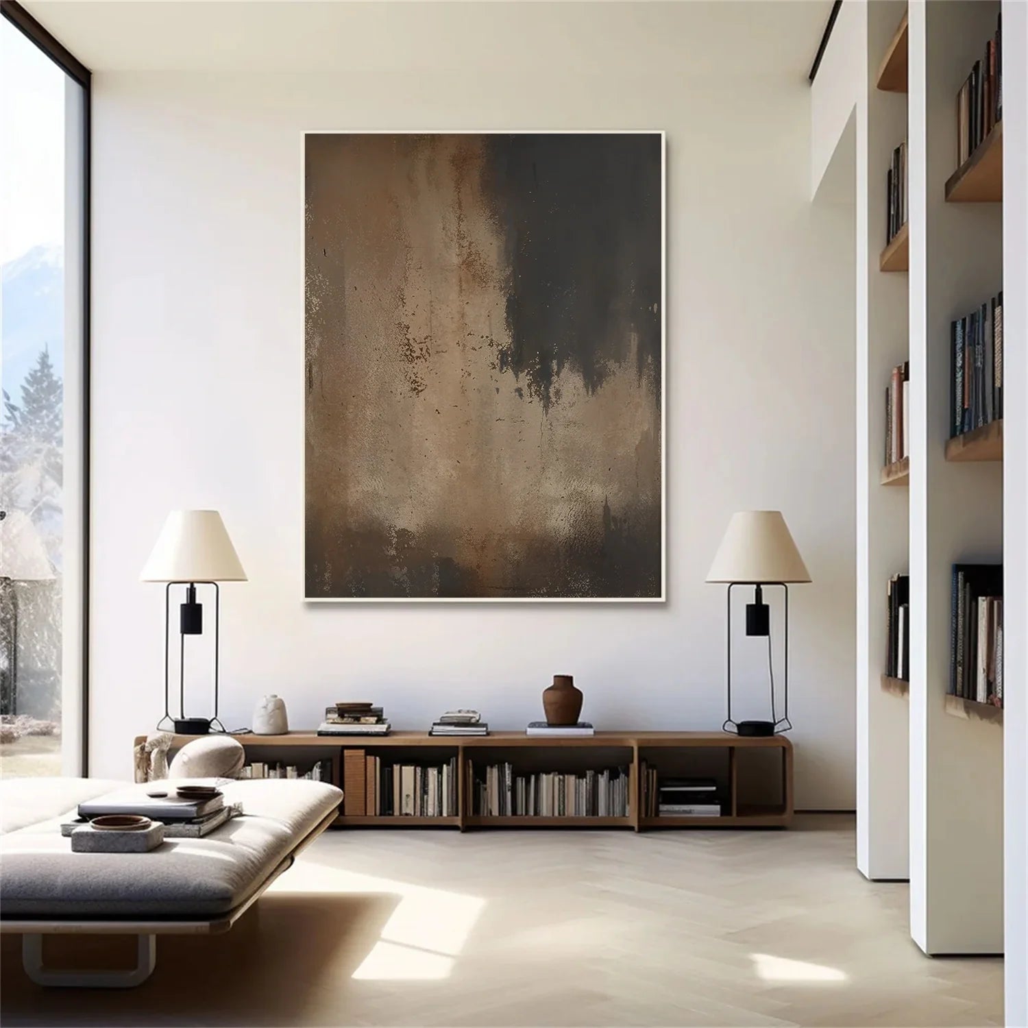 Beige and Brown Abstract Tranquility #WS512
