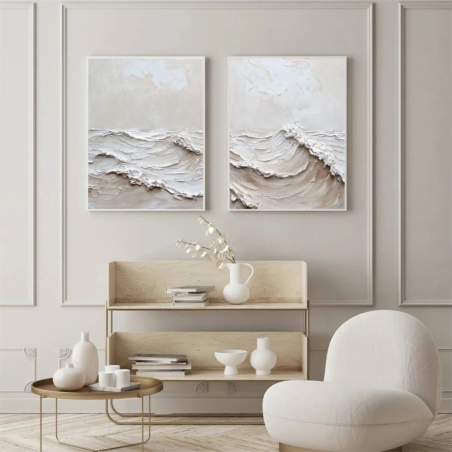 Sea & Sky Abstract Textured Wall Art Set of 2 #MS202