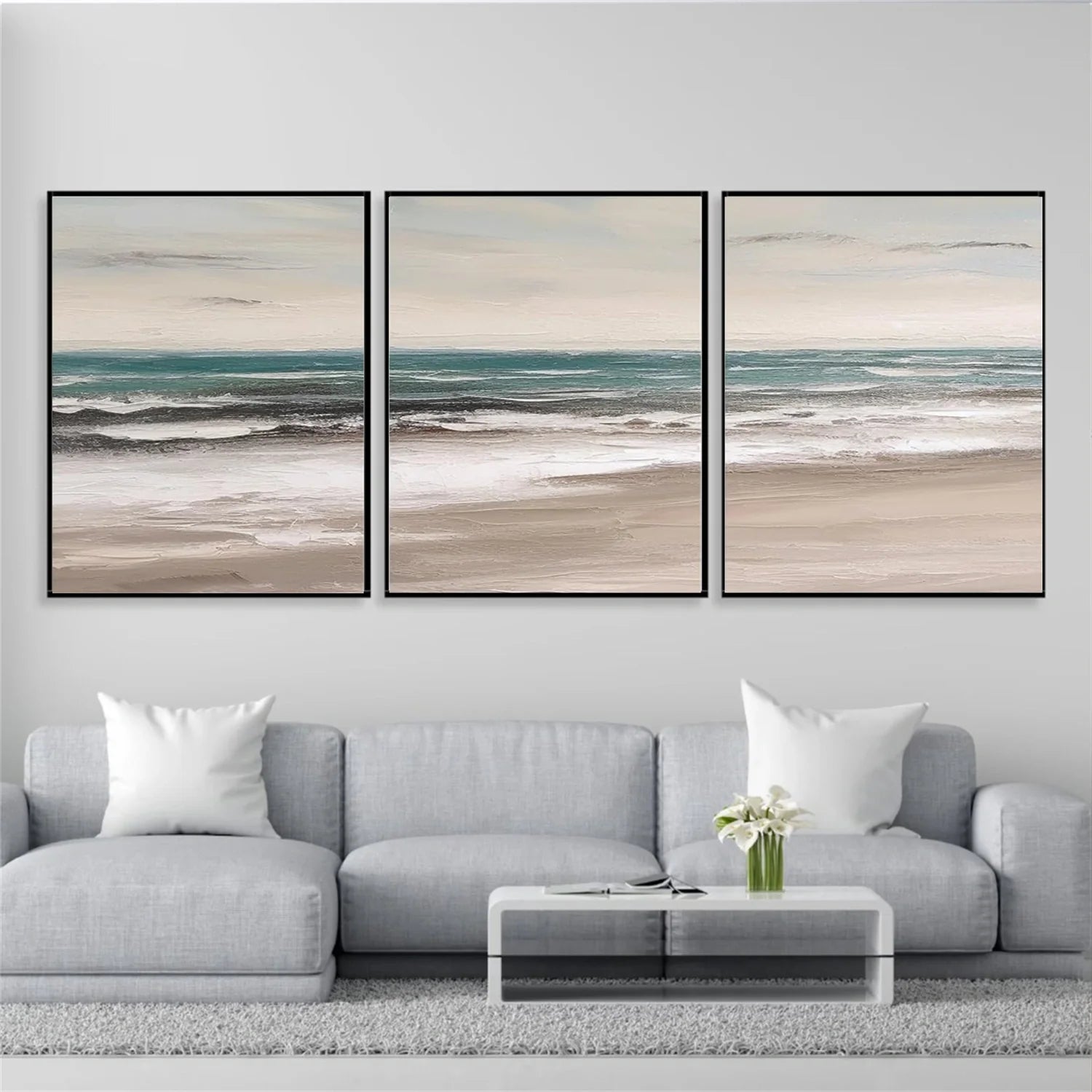Sea & Sky Textured Art Set of 3 #MS108