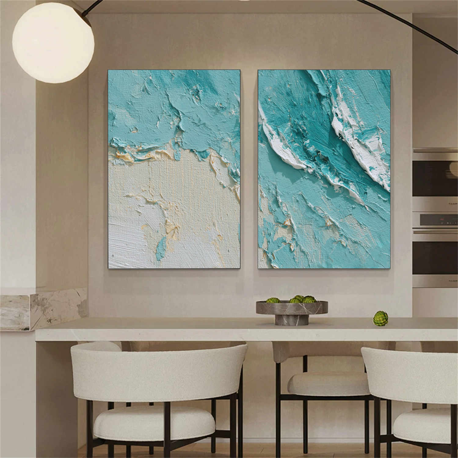 Sea & Sky Abstract Textured Wall Art Set of 2 #MS156