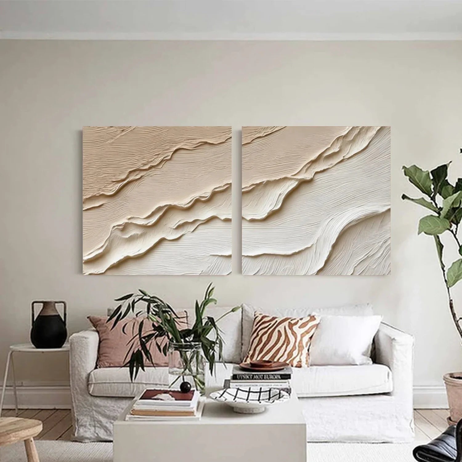Minimalist Textured Canvas Art Set of 2 #MM378