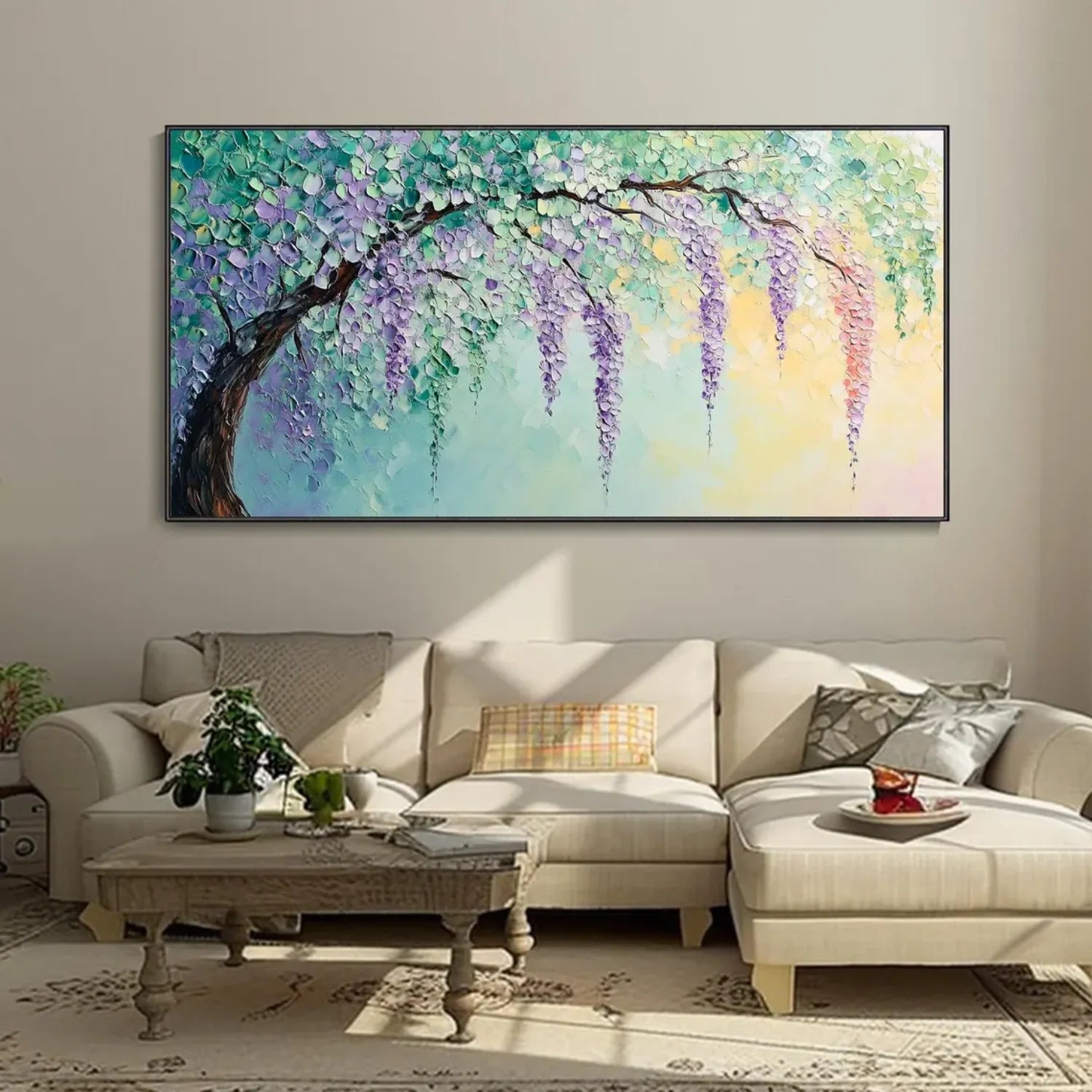 Colorful Flower & Tree Abstract Textured Wall Art #ML062
