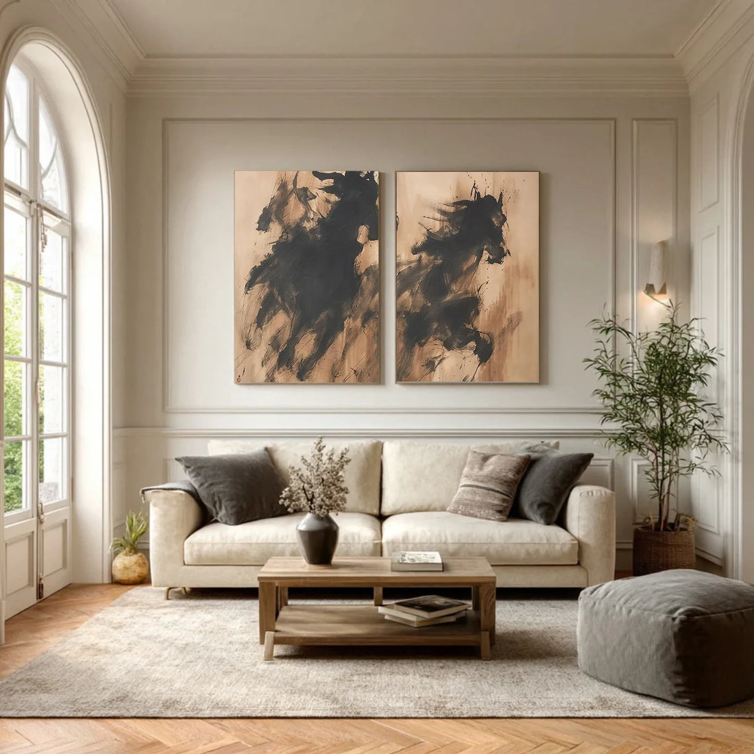 Abstract Animal Horse Wall Art Set of 2 #AL176