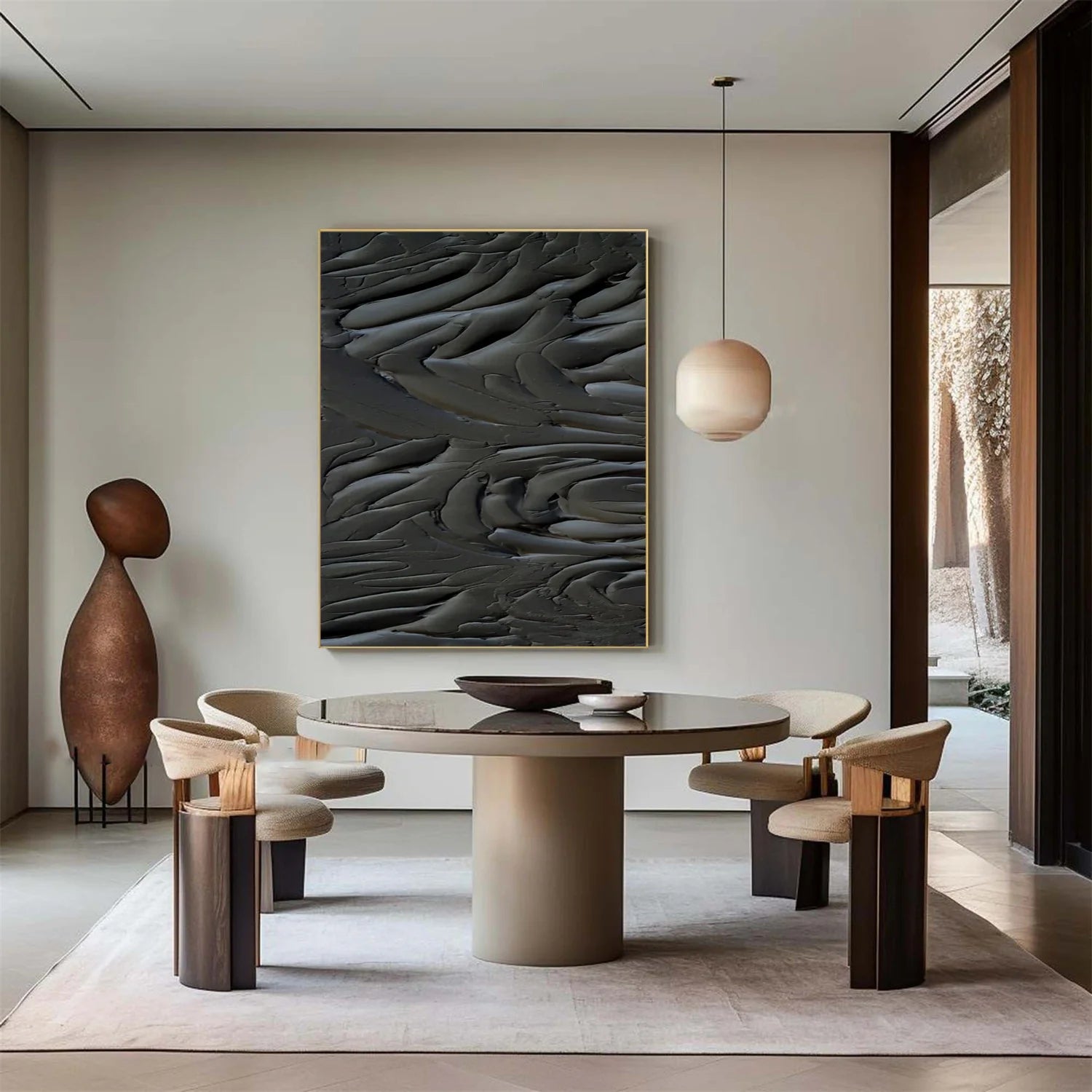 Black Minimalistic Textured Art #MM237