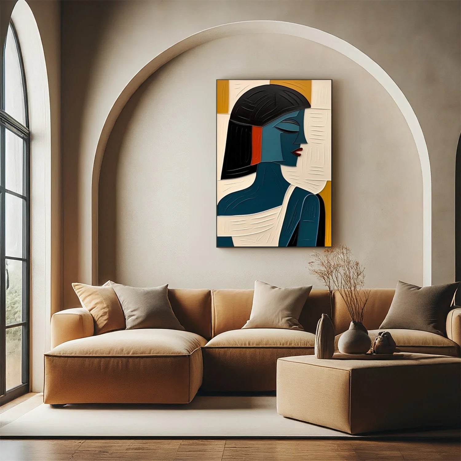 Abstract Portrait Textured Wall Art #AP069