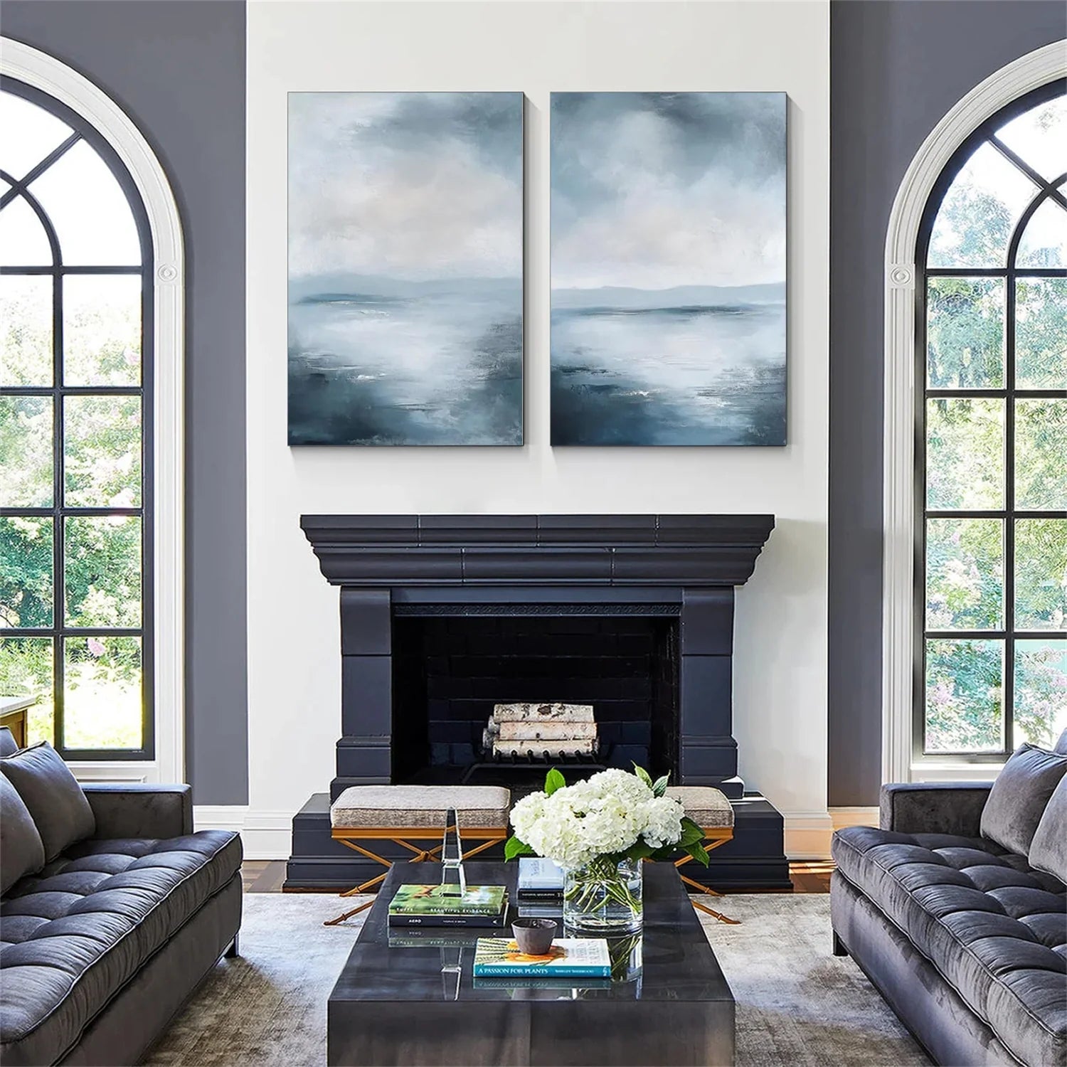 Sea & Sky Abstract Wall Art Set of 2 #MS253