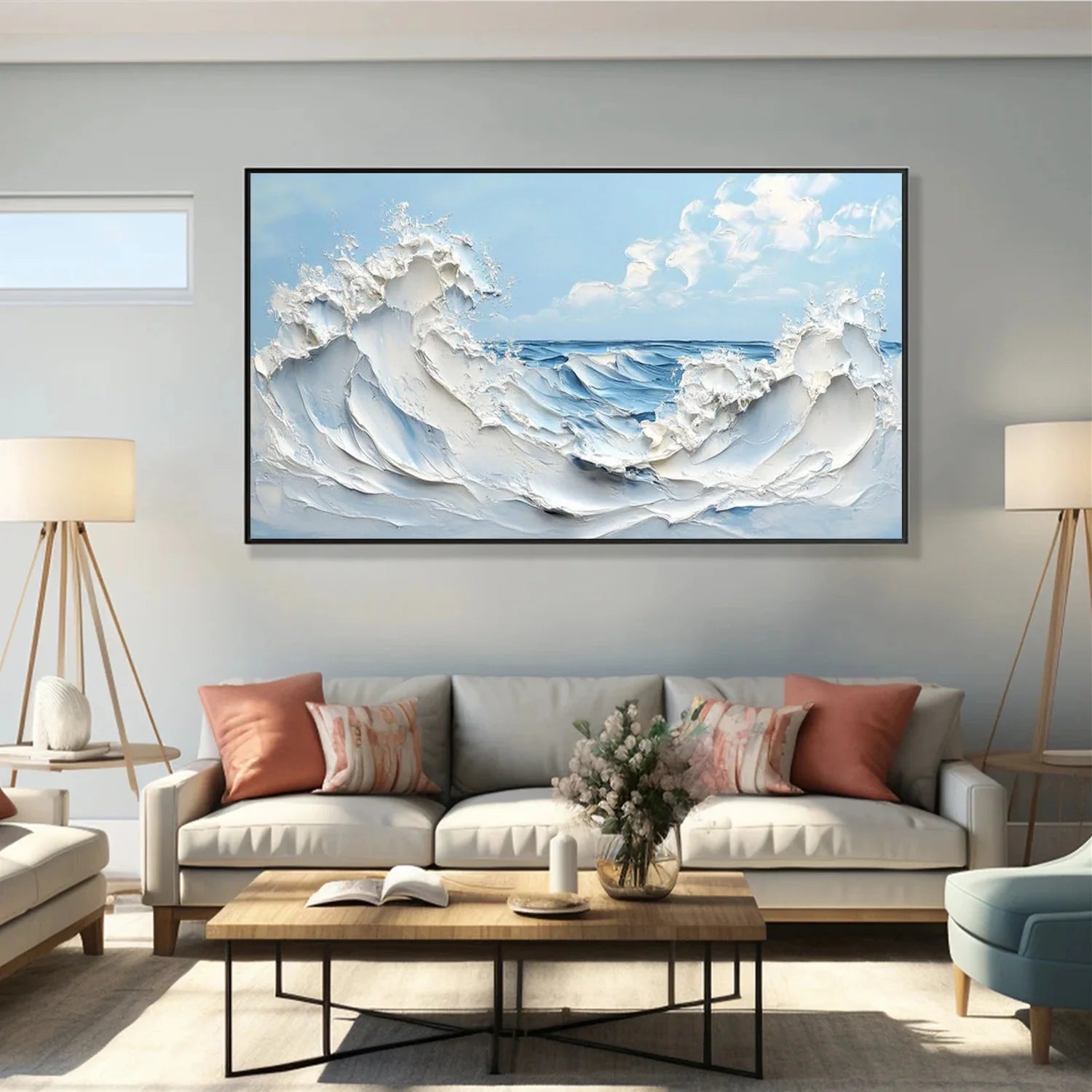 Sea & Sky Abstract Textured Wall Art #MS275
