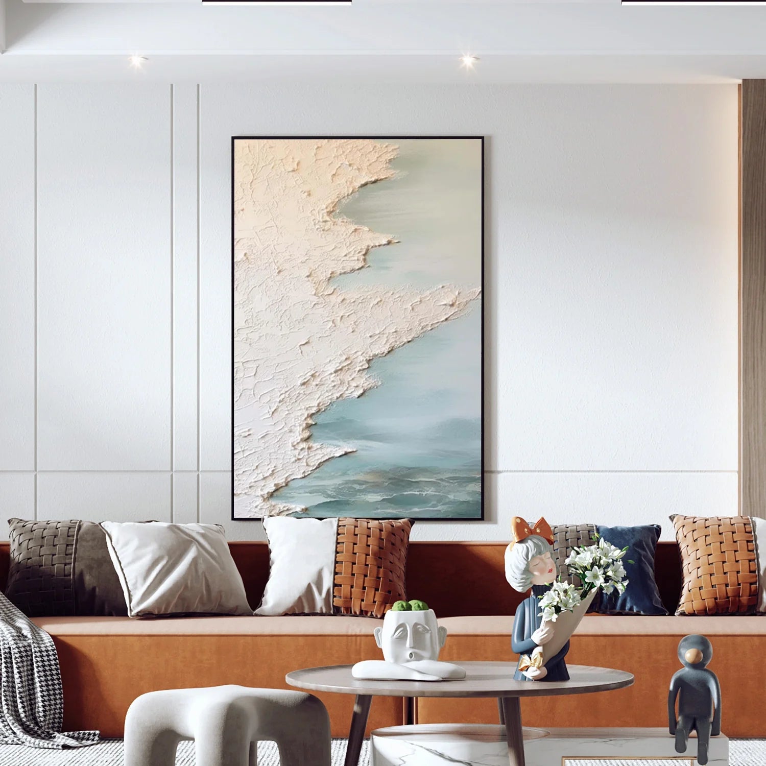 Sea & Sky Abstract Textured Wall Art #MS146