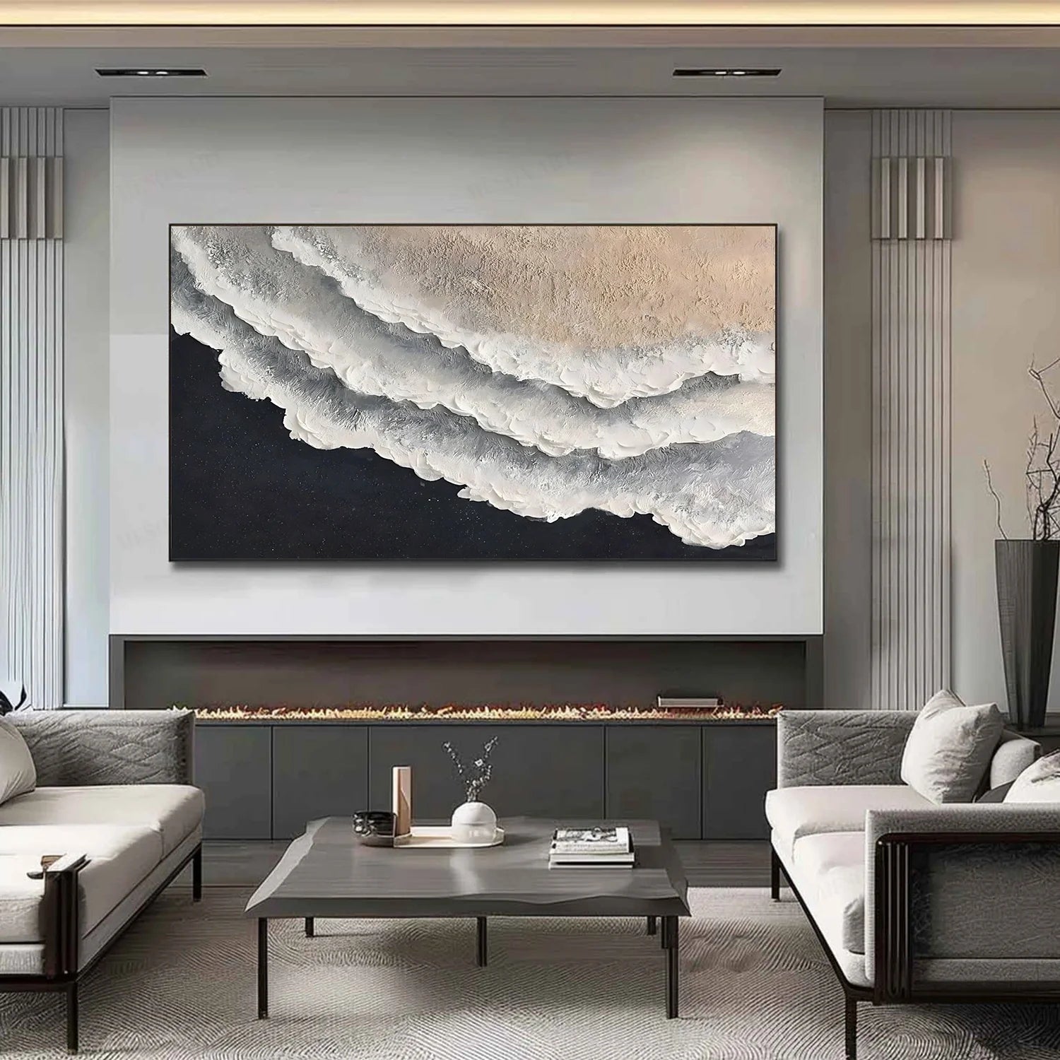 Sea & Sky Abstract Textured Wall Art #MS273