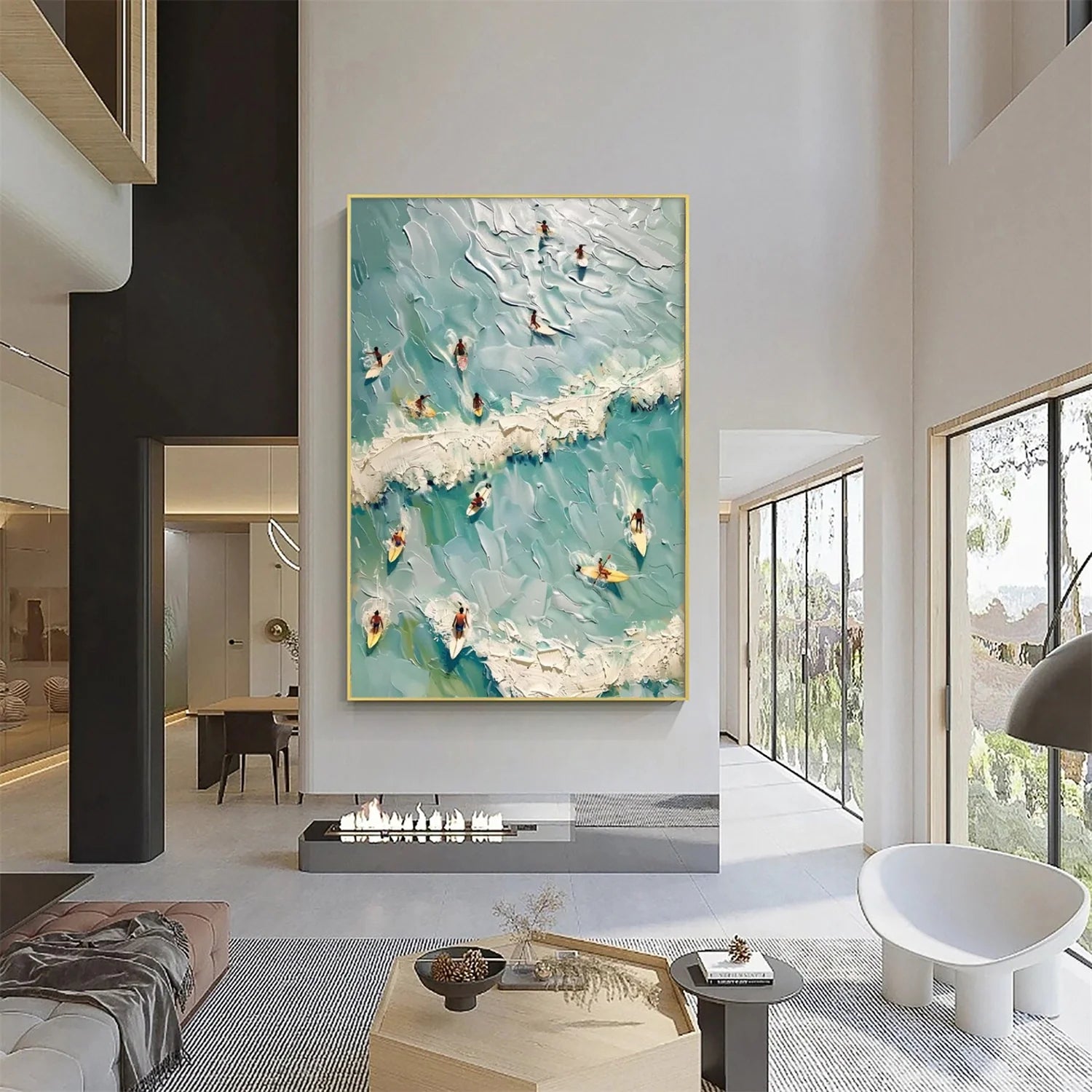 Surfing Sport Textured Wall Art #SA088