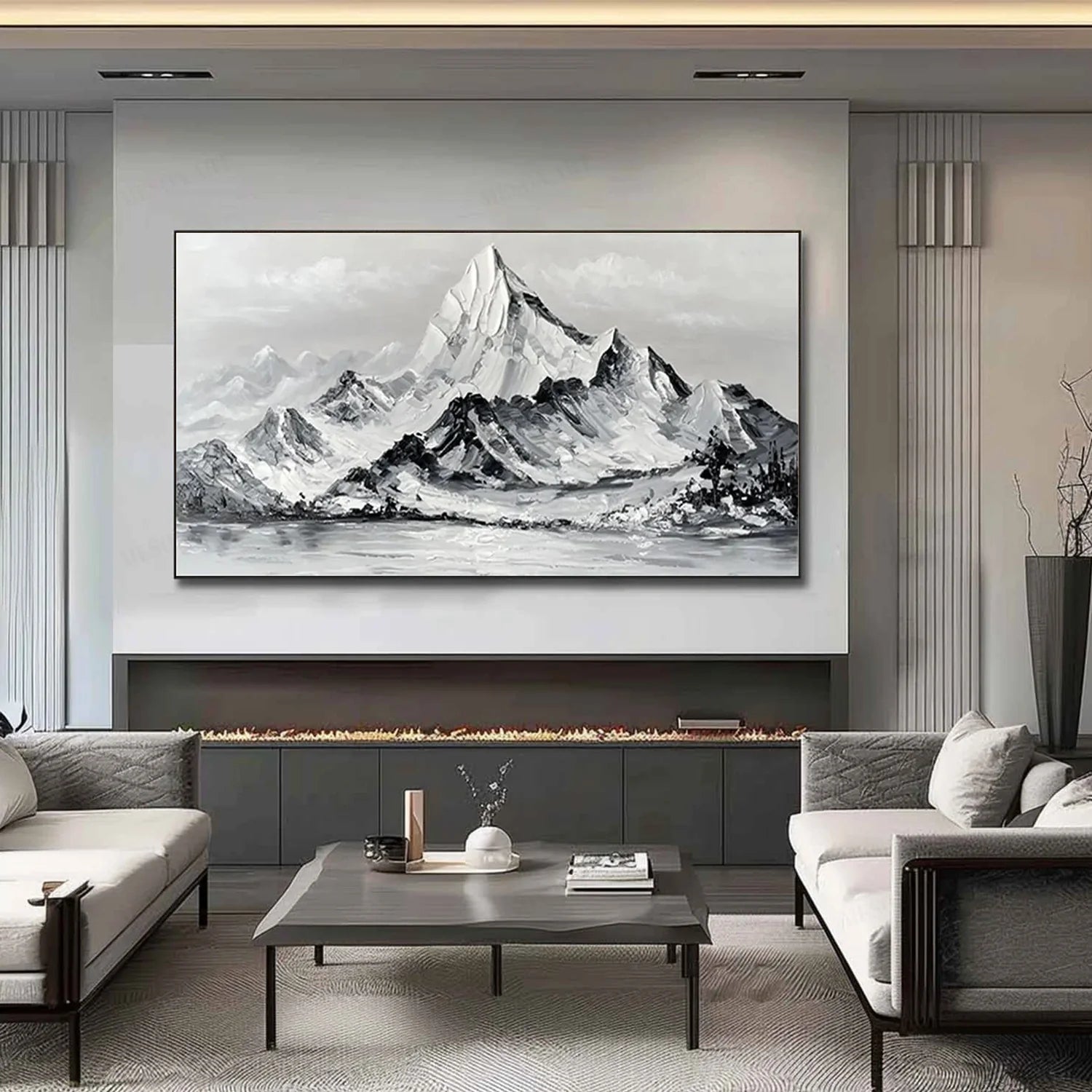 Minimalist Mountain Textured Canvas Art #MM262