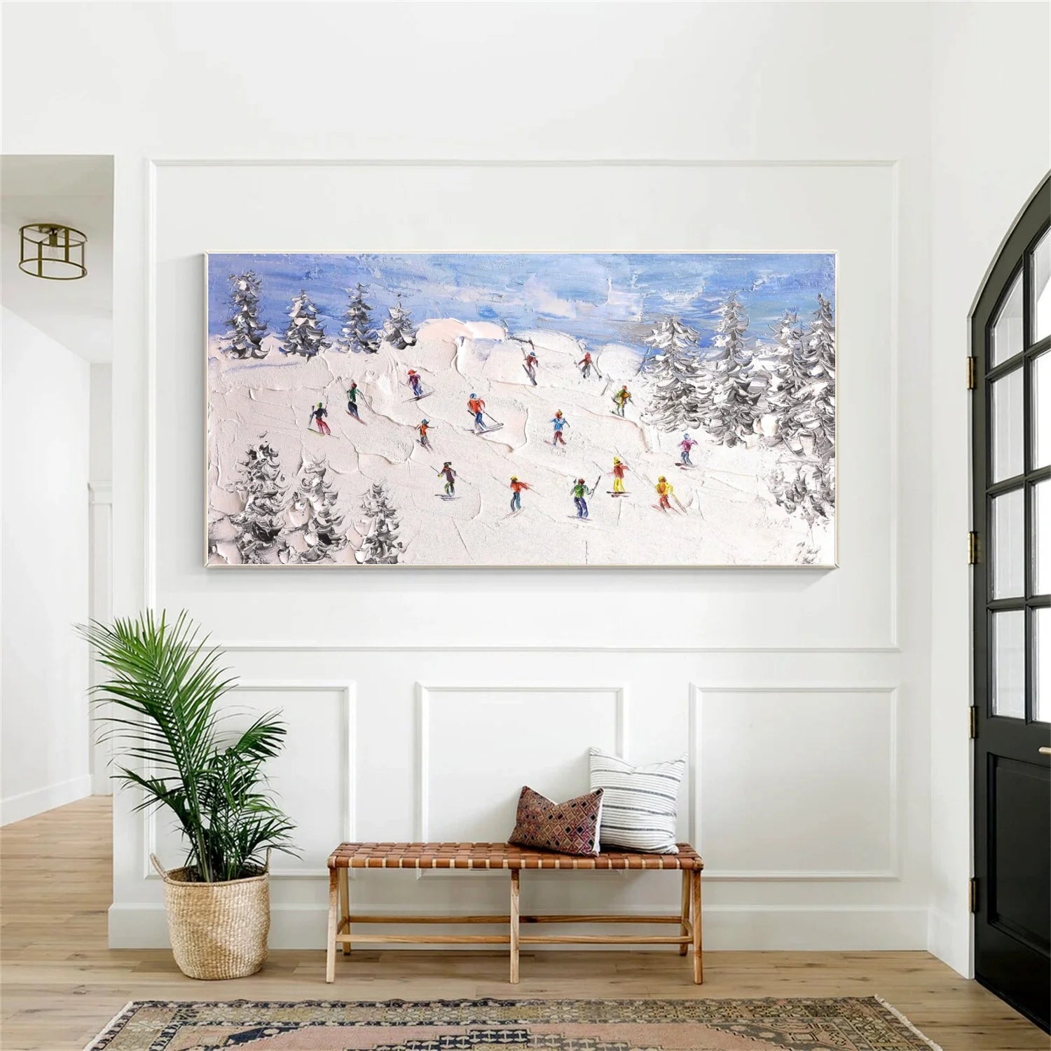 Skiing Sport Textured Wall Art #SA050